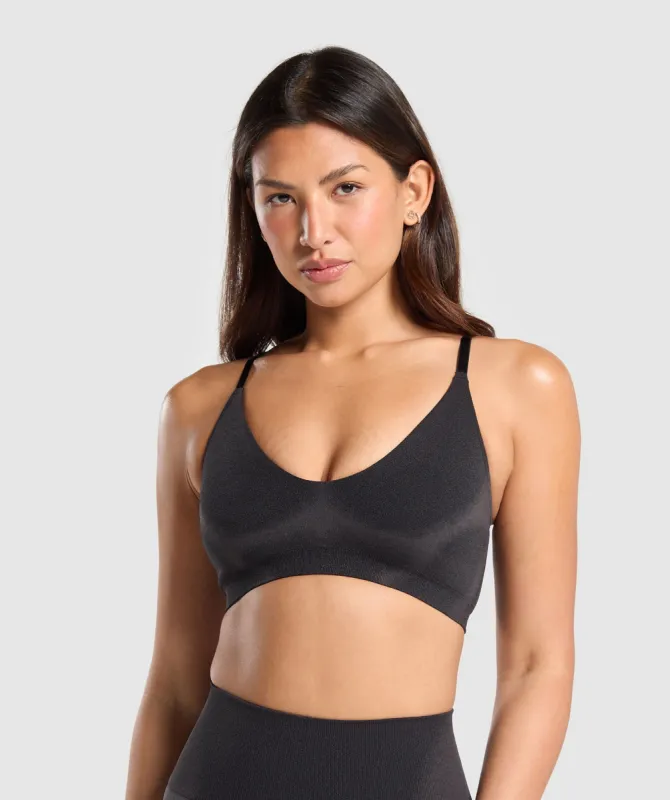 Gymshark Blur Seamless Bralette - Black/Asphalt Grey sold by Gymshark