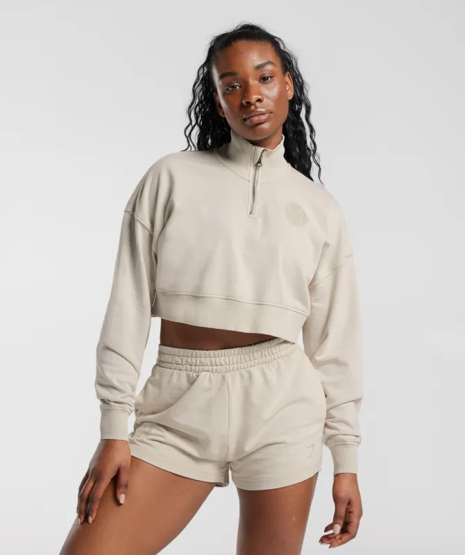 Gymshark Collegiate 1/4 Zip - Mushroom Brown sold by Gymshark