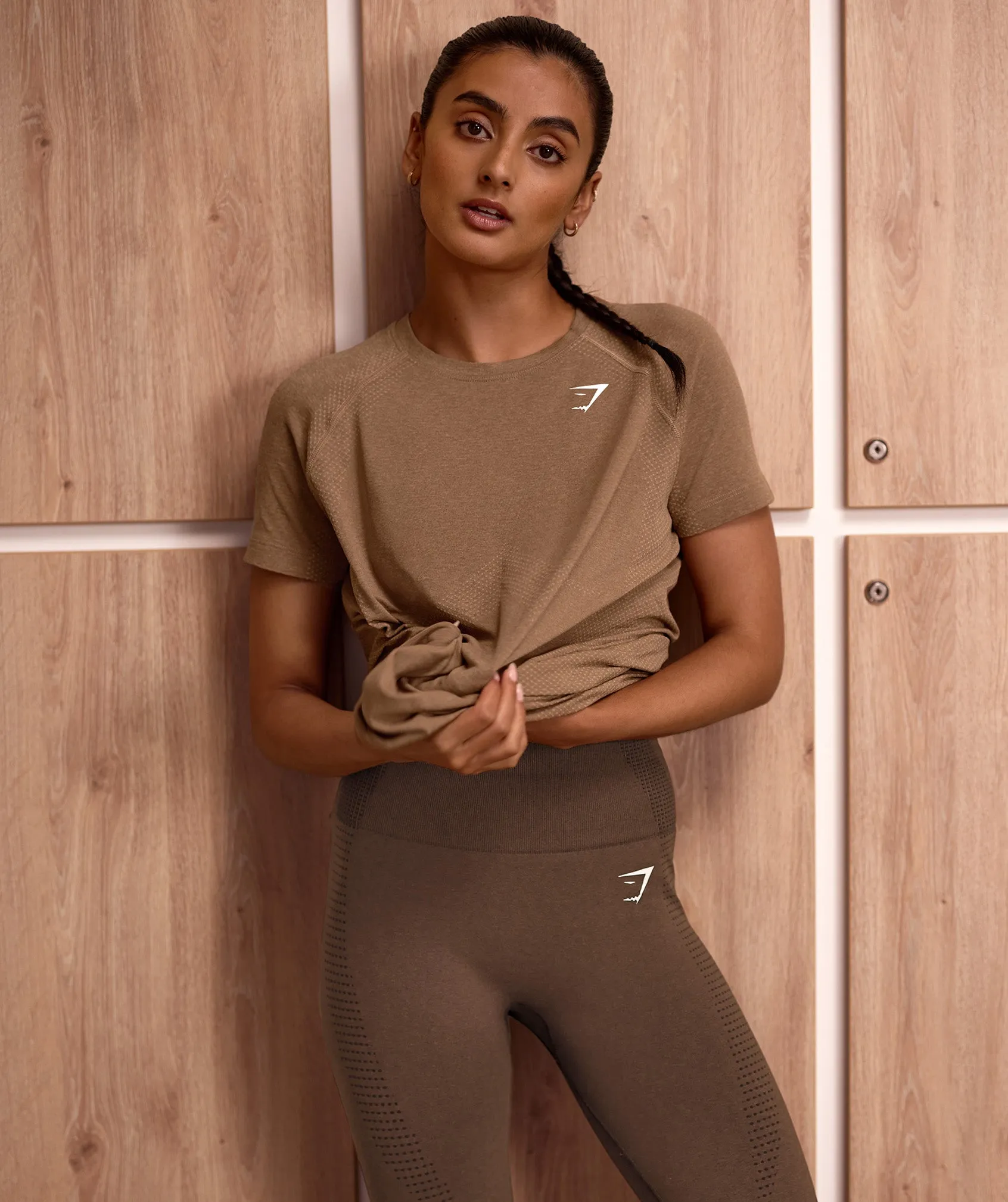 Gymshark Vital Seamless 2.0 Light T-Shirt - Fawn Marl sold by Gymshark product image thumbnail 4