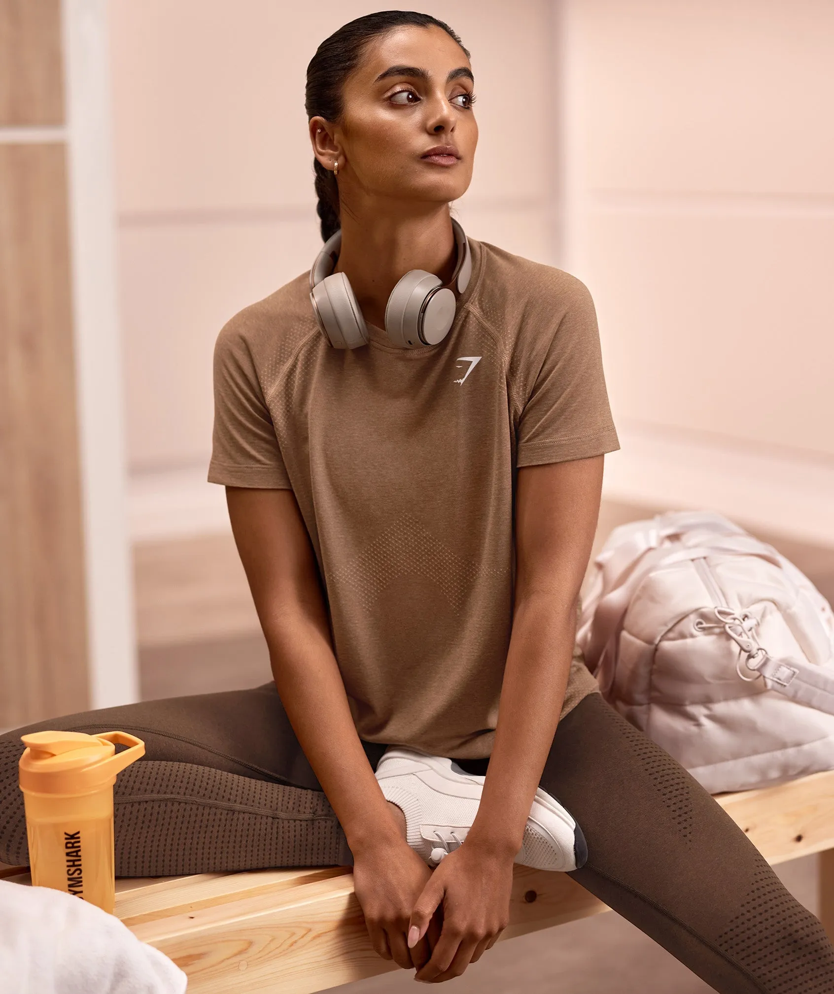 Gymshark Vital Seamless 2.0 Light T-Shirt - Fawn Marl sold by Gymshark