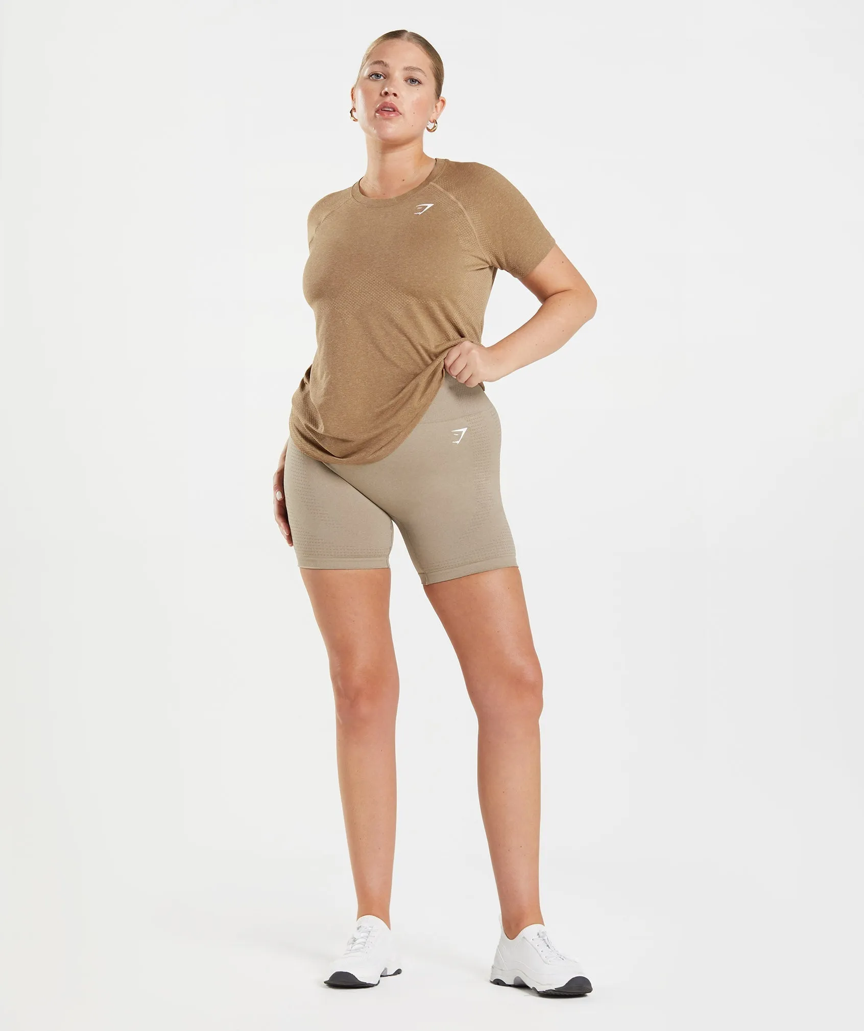 Gymshark Vital Seamless 2.0 Light T-Shirt - Fawn Marl sold by Gymshark product image thumbnail 5