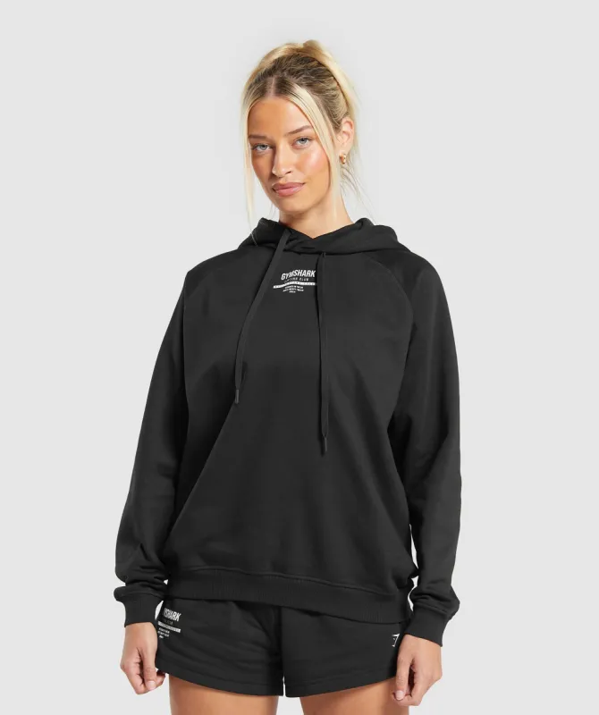 Gymshark Care Label Graphic Brushed Hoodie - Black sold by Gymshark
