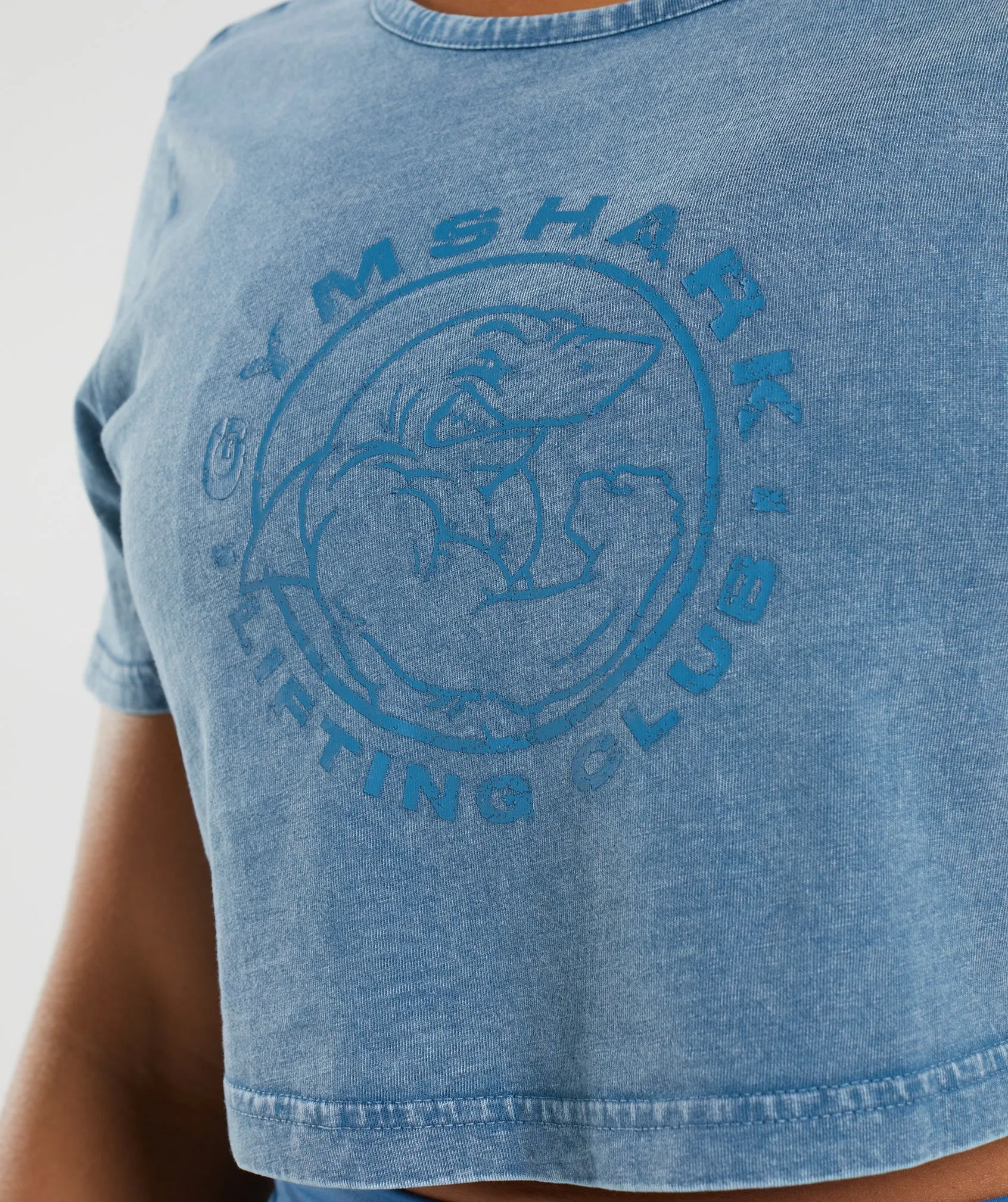 Gymshark Legacy Washed Crop Top - Lakeside Blue sold by Gymshark product image thumbnail 5