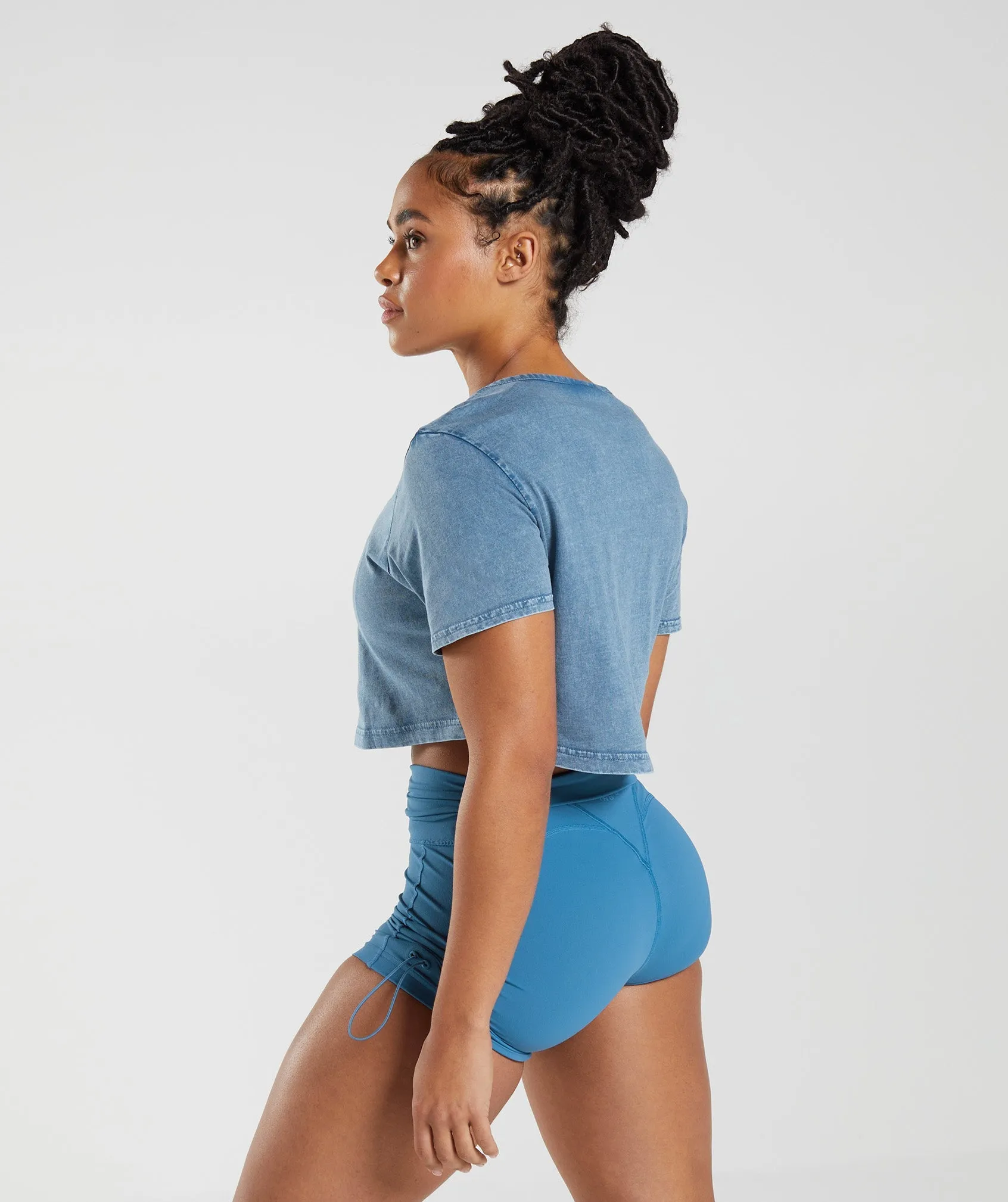 Gymshark Legacy Washed Crop Top - Lakeside Blue sold by Gymshark product image thumbnail 3