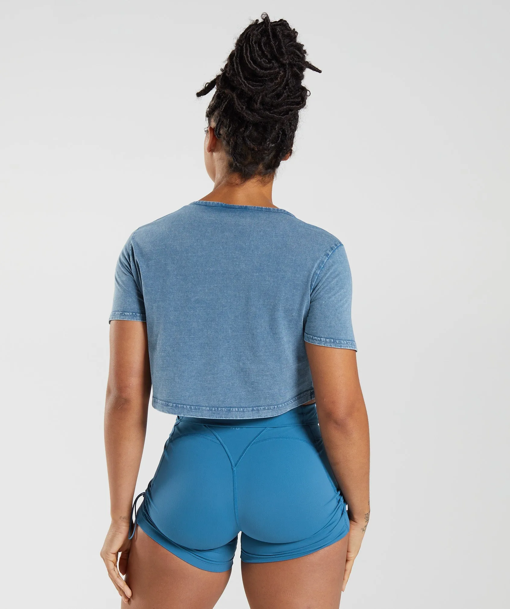 Gymshark Legacy Washed Crop Top - Lakeside Blue sold by Gymshark product image thumbnail 2