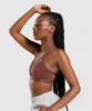 Gymshark Ruched Sports Bra - Cherry Brown sold by Gymshark