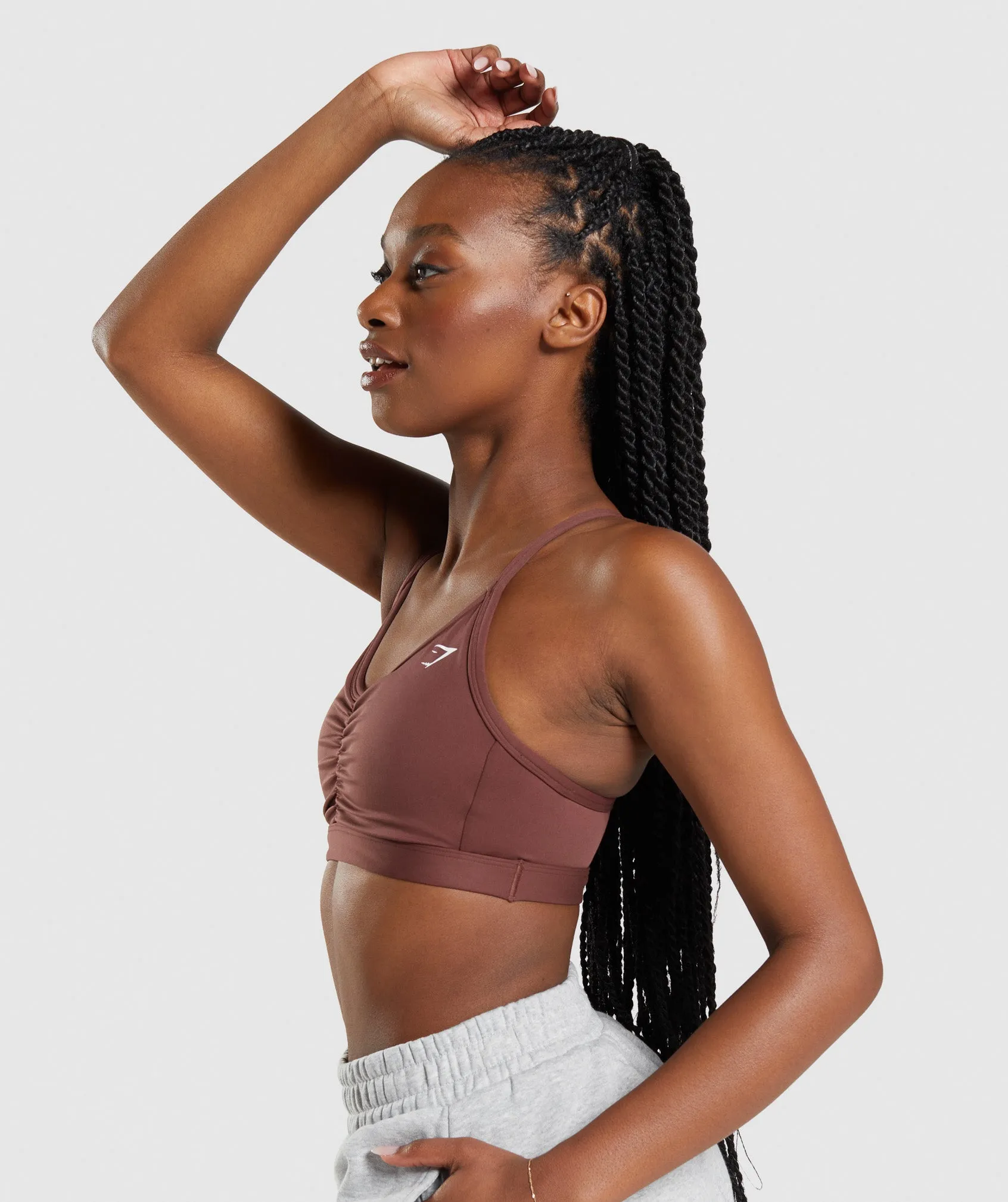 Gymshark Ruched Sports Bra - Cherry Brown sold by Gymshark product image thumbnail 3