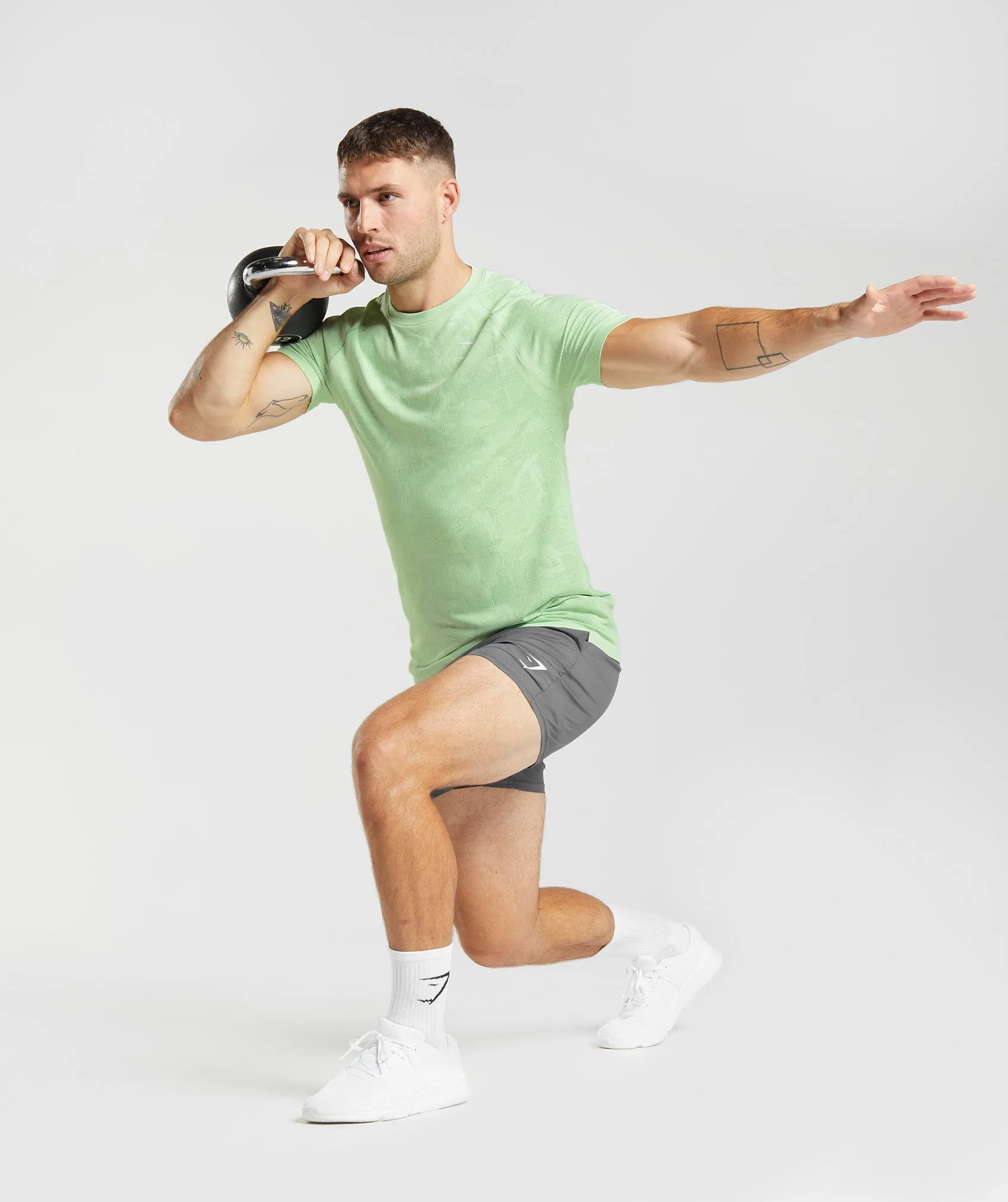 Gymshark Geo Seamless T-Shirt - Aloe Green/Tea Green sold by Gymshark product image thumbnail 4