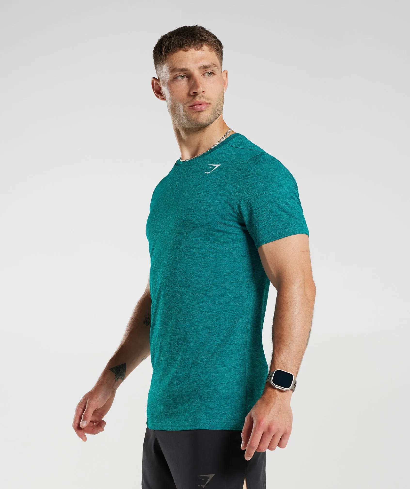 Gymshark Arrival Marl T-Shirt - Seafoam Blue/Deep Teal Marl sold by Gymshark product image thumbnail 3