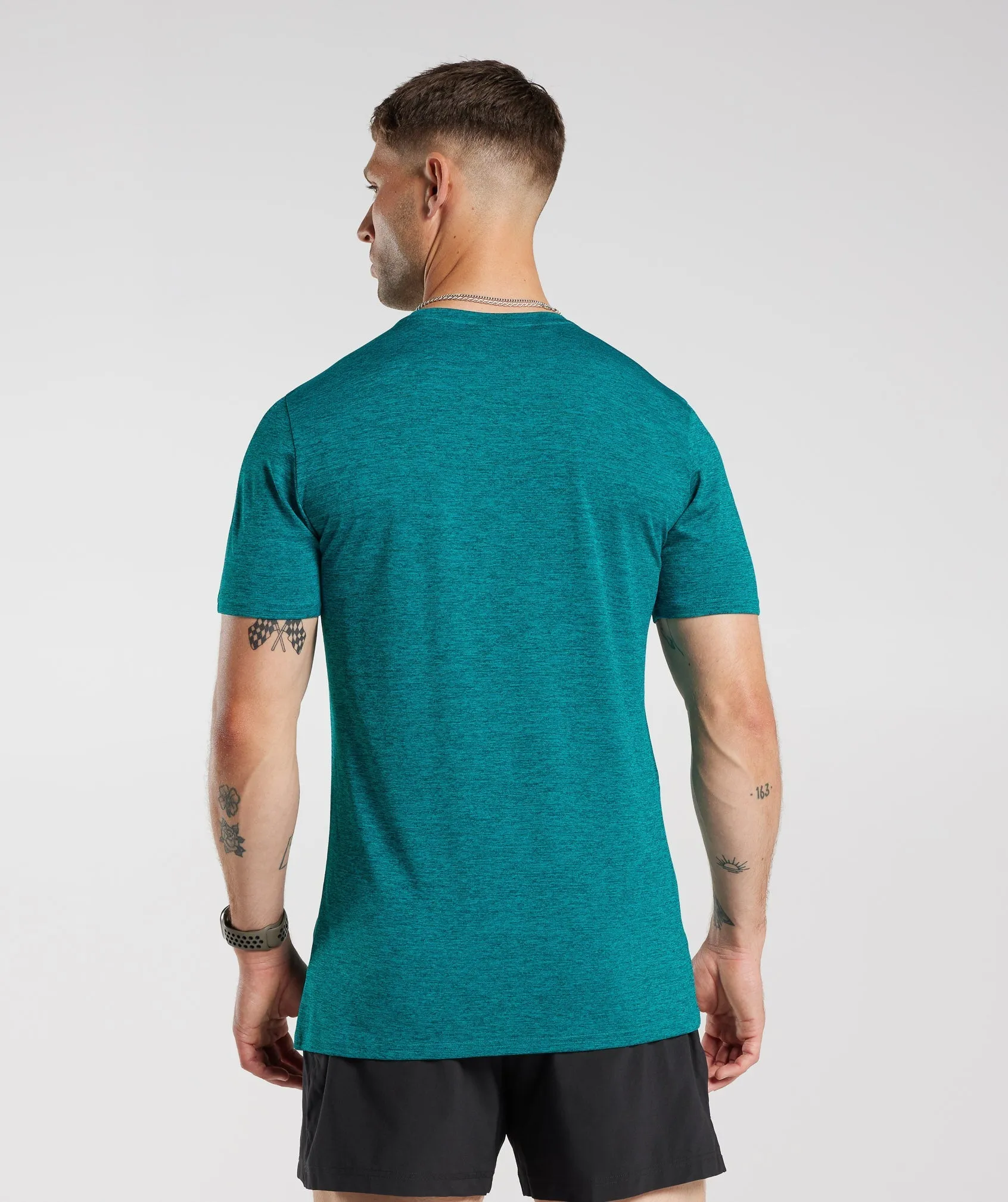 Gymshark Arrival Marl T-Shirt - Seafoam Blue/Deep Teal Marl sold by Gymshark product image thumbnail 2