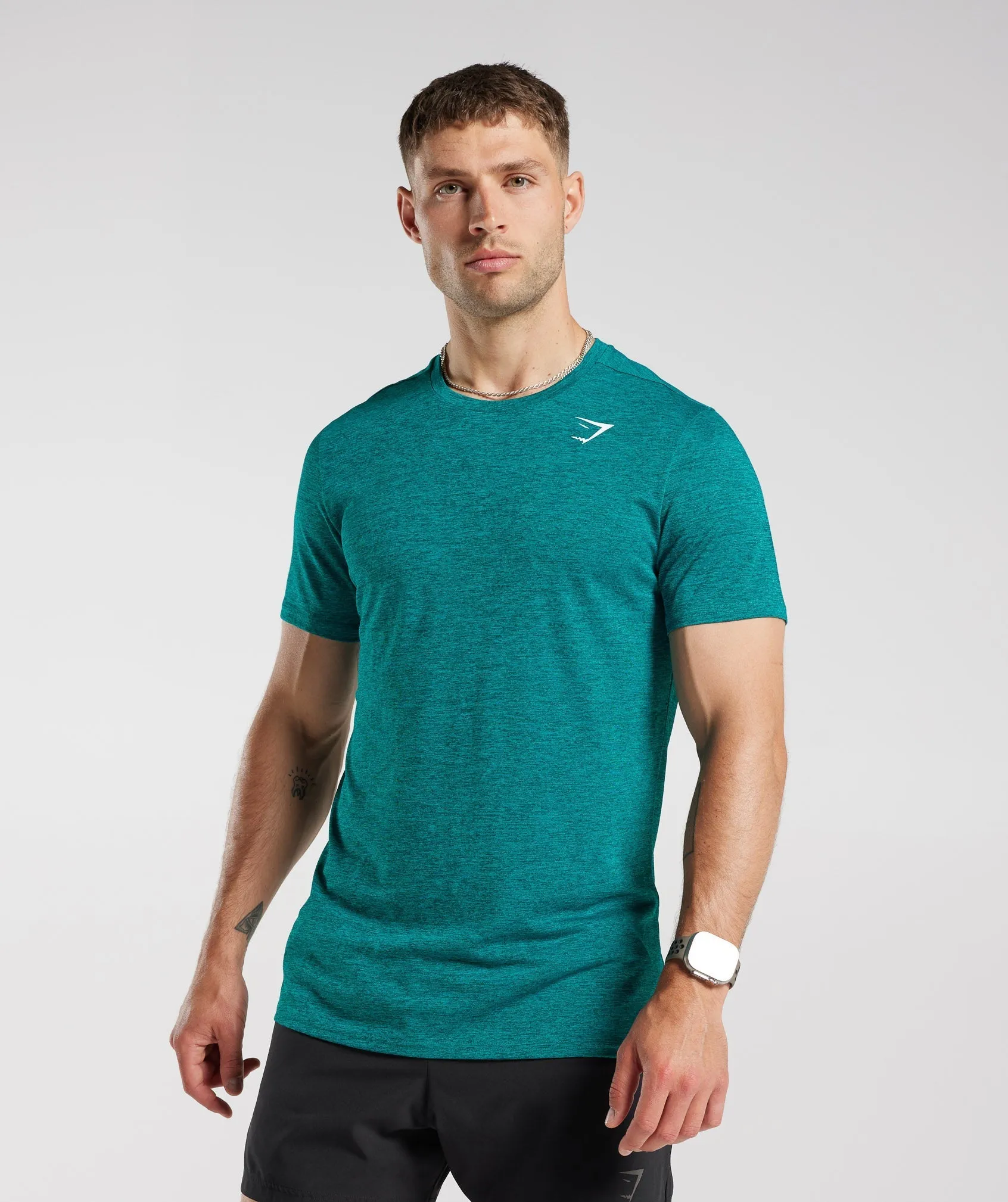 Gymshark Arrival Marl T-Shirt - Seafoam Blue/Deep Teal Marl sold by Gymshark