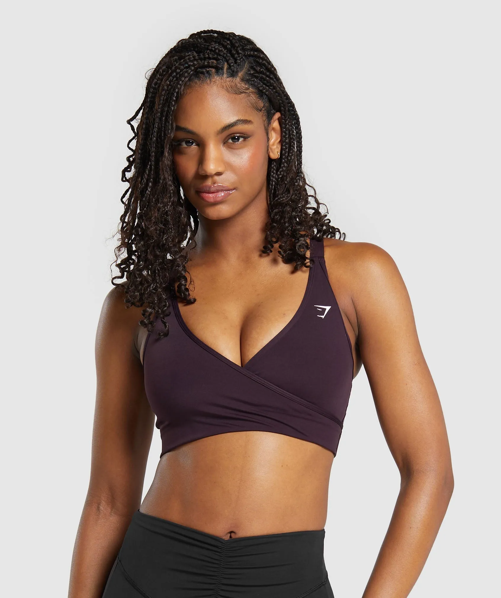 Gymshark Wrap Sports Bra - Plum Brown sold by Gymshark