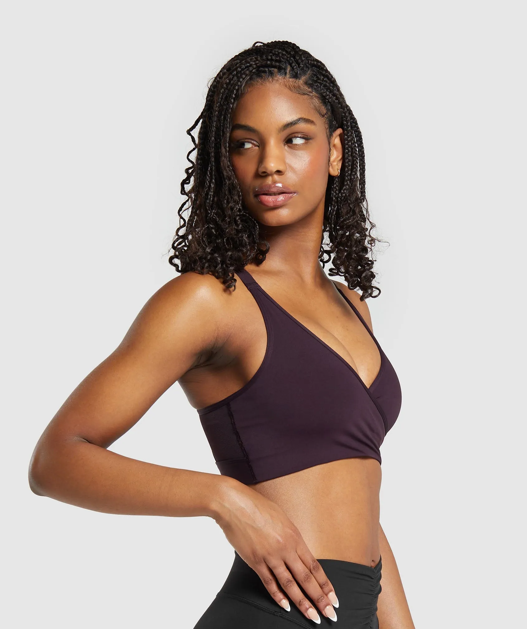 Gymshark Wrap Sports Bra - Plum Brown sold by Gymshark product image thumbnail 3