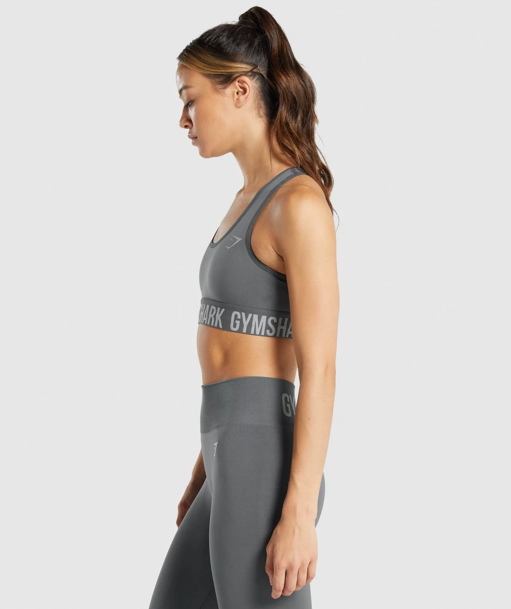 Gymshark Fit Seamless Sports Bra - Charcoal sold by Gymshark product image thumbnail 3