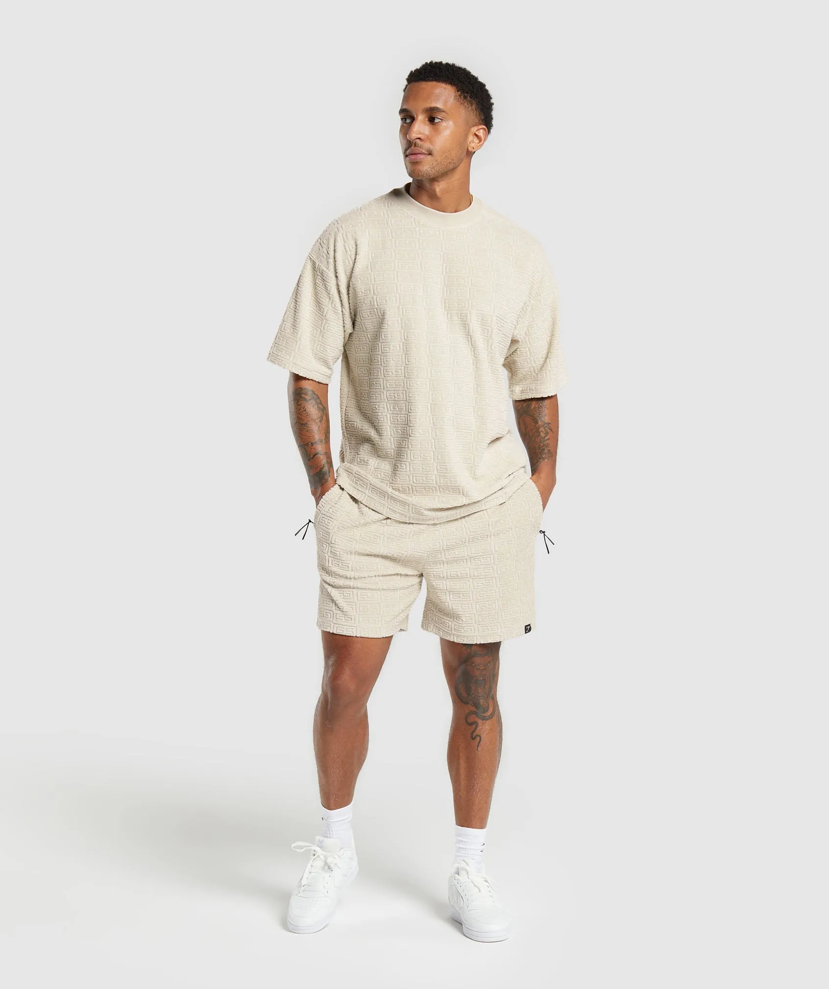 Gymshark Towelling 7" Shorts - Pebble Grey sold by Gymshark product image thumbnail 4