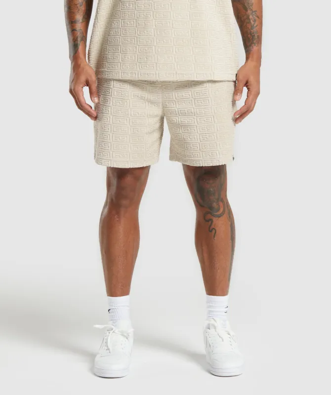 Gymshark Towelling 7" Shorts - Pebble Grey sold by Gymshark