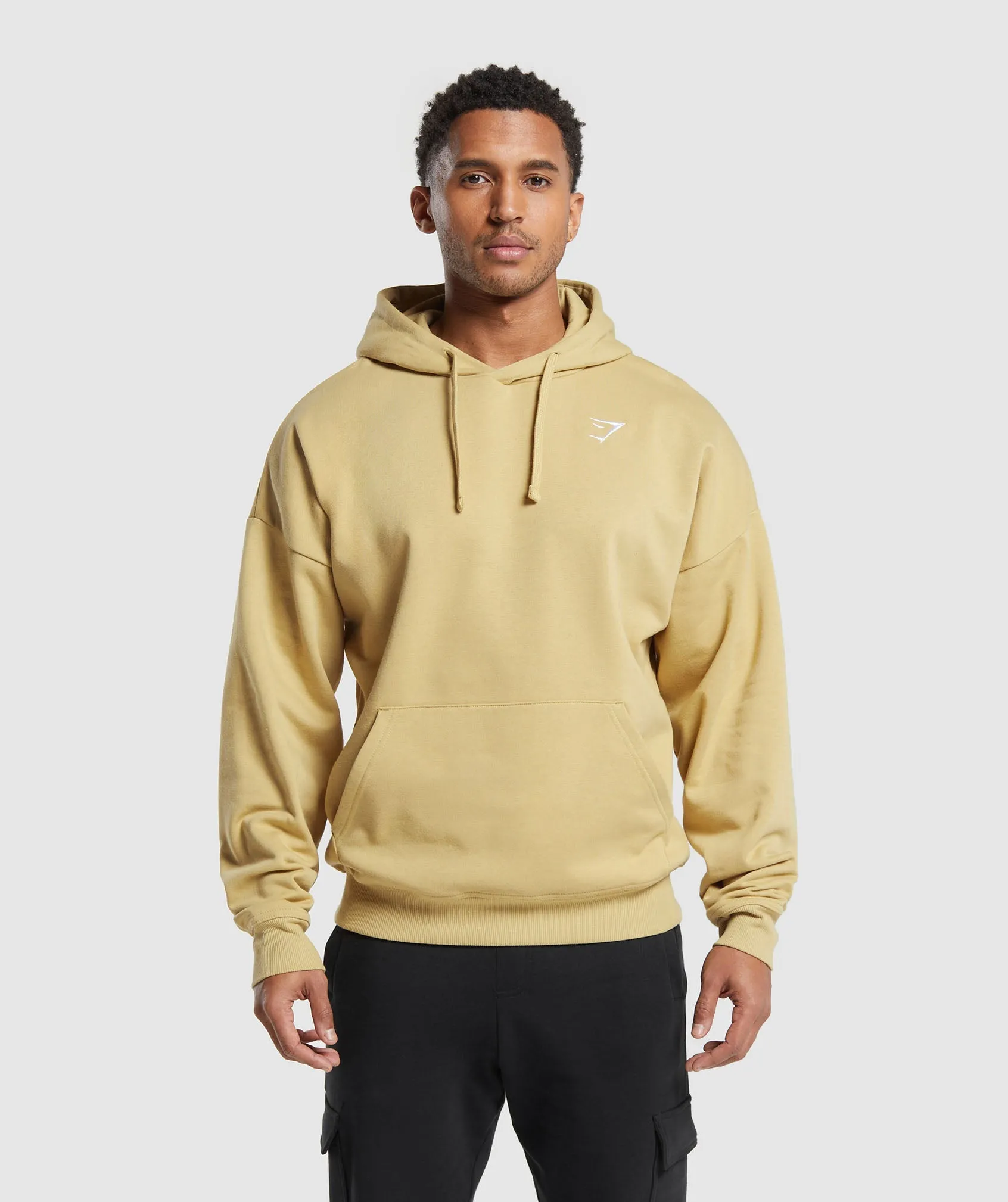 Gymshark Crest Oversized Hoodie - Khaki Yellow sold by Gymshark
