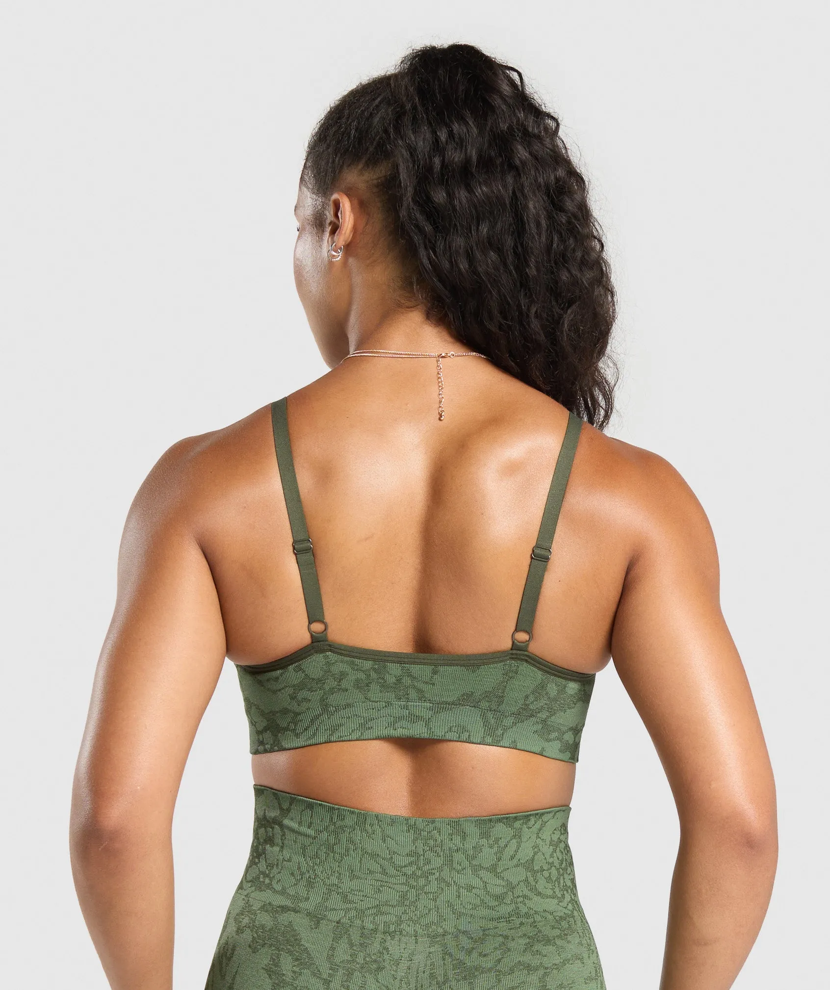 Gymshark Adapt x Whitney Sports Bra - Force Green/Winter Olive sold by Gymshark product image thumbnail 3