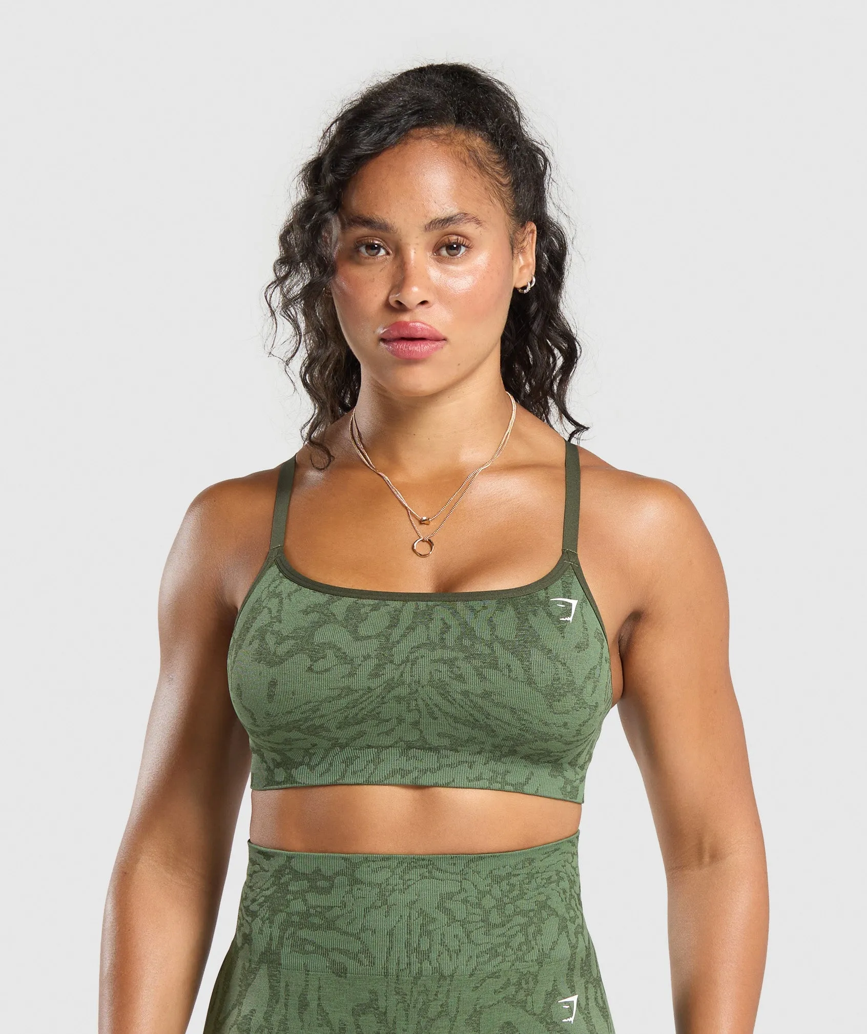 Gymshark Adapt x Whitney Sports Bra - Force Green/Winter Olive sold by Gymshark product image thumbnail 2