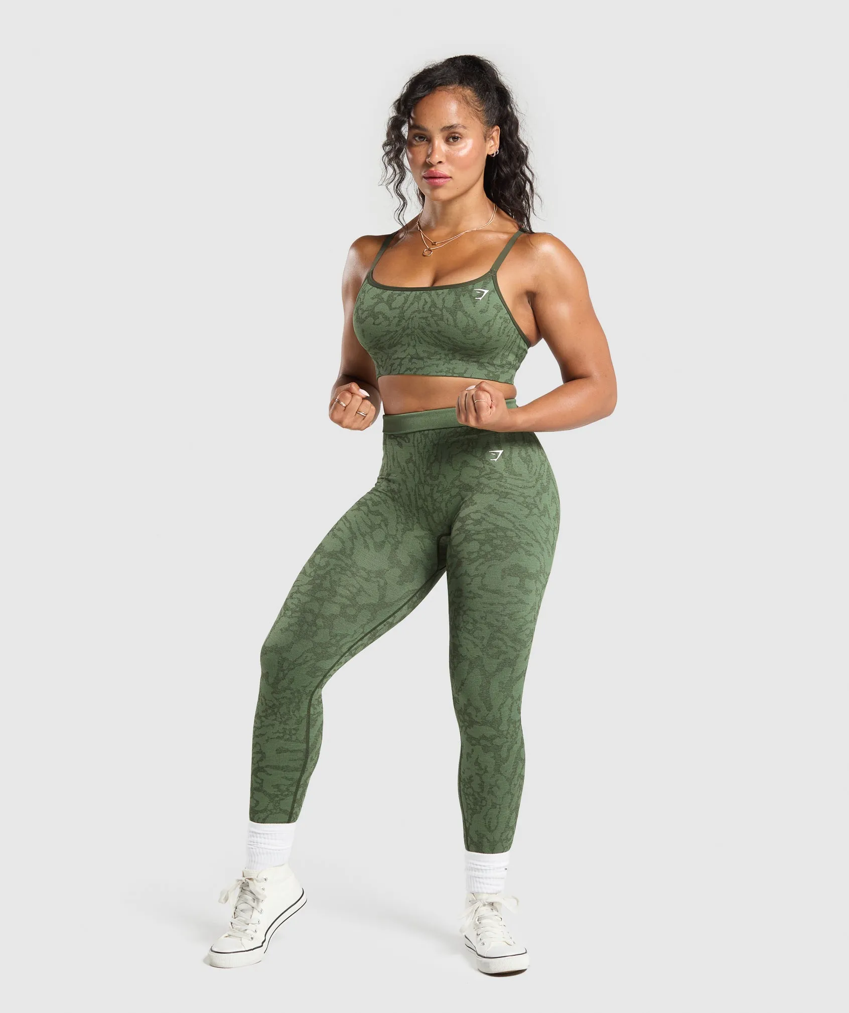 Gymshark Adapt x Whitney Sports Bra - Force Green/Winter Olive sold by Gymshark product image thumbnail 5
