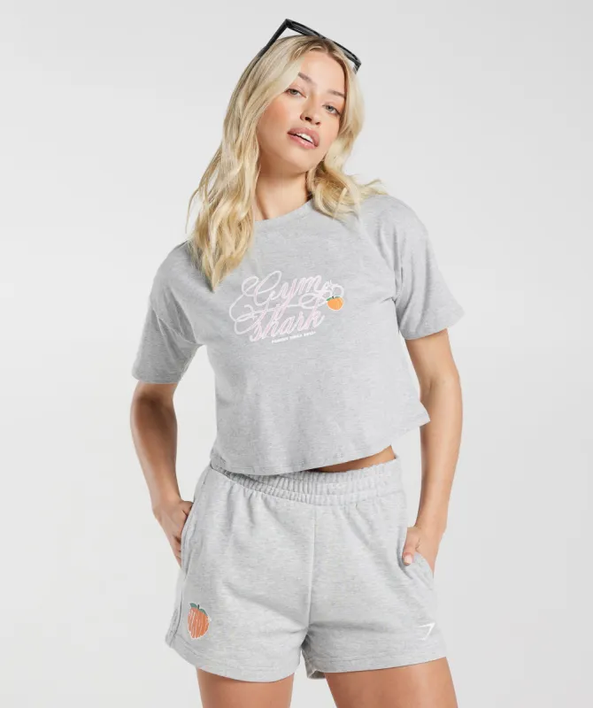 Gymshark Strong Peach Midi Top - Light Grey Marl sold by Gymshark