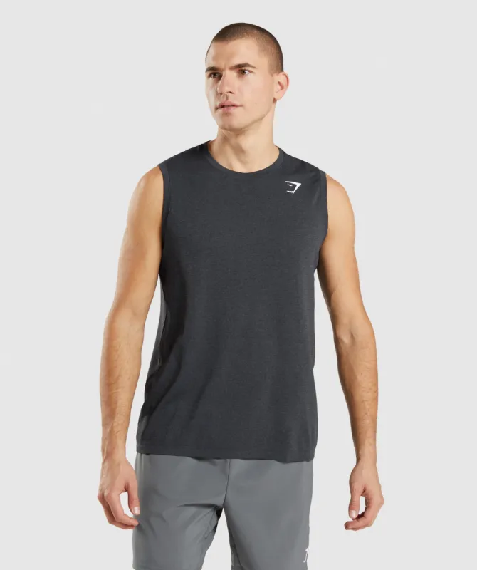 Gymshark Arrival Seamless Tank - Black Marl sold by Gymshark