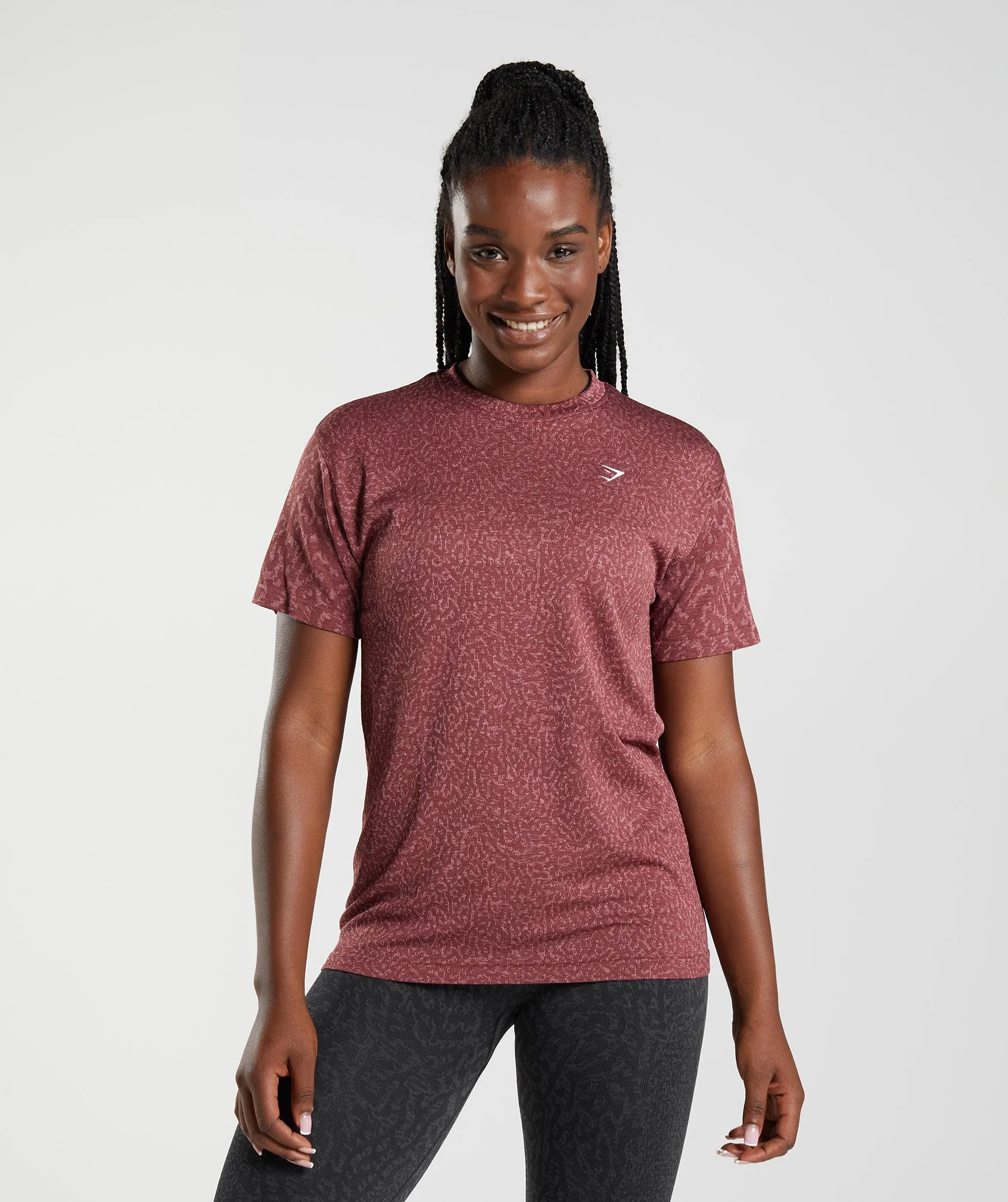 Gymshark Adapt Animal Seamless T-Shirt - Reef | Cherry Brown sold by Gymshark