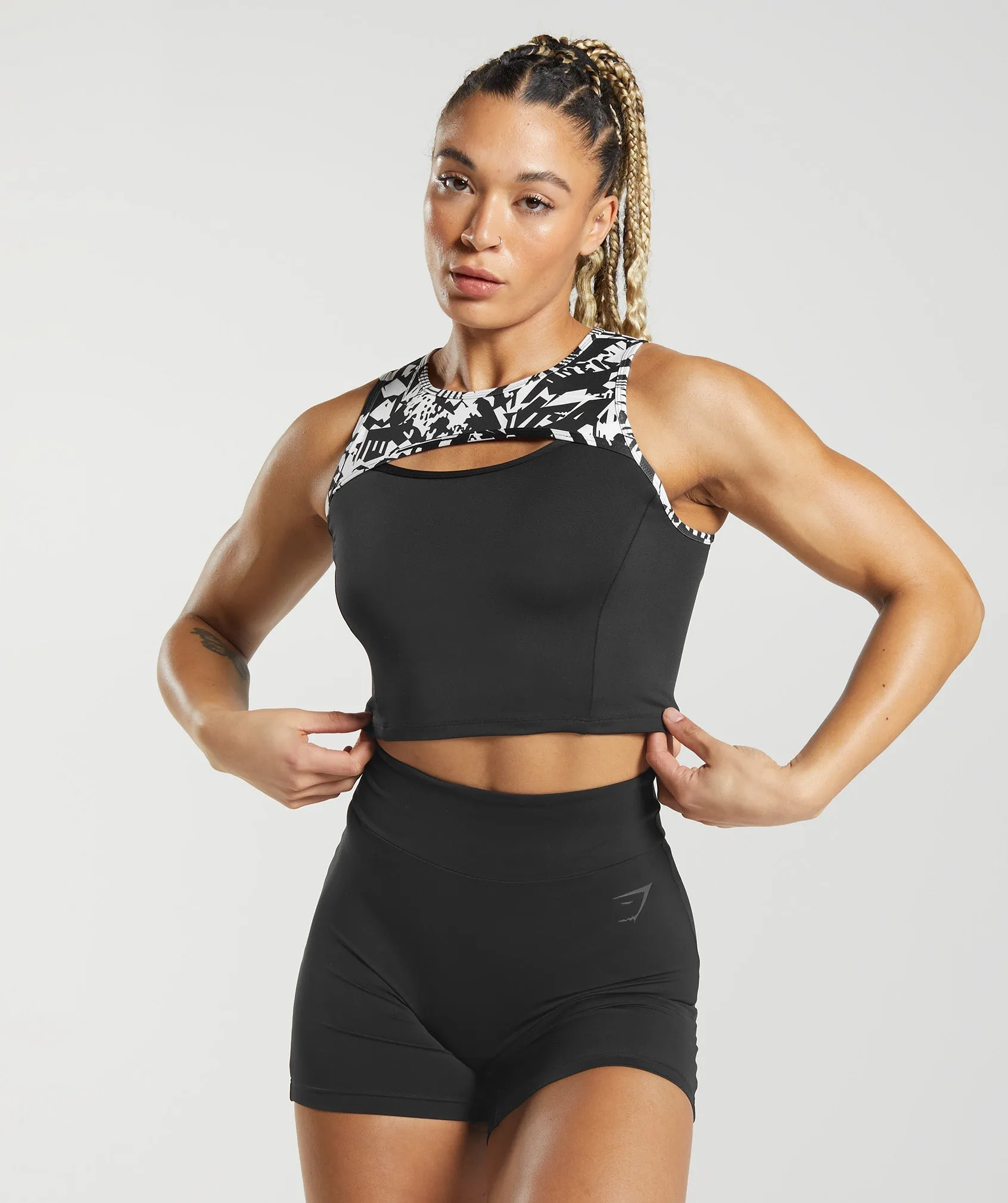 GS Power Crop Tank - Black sold by Gymshark