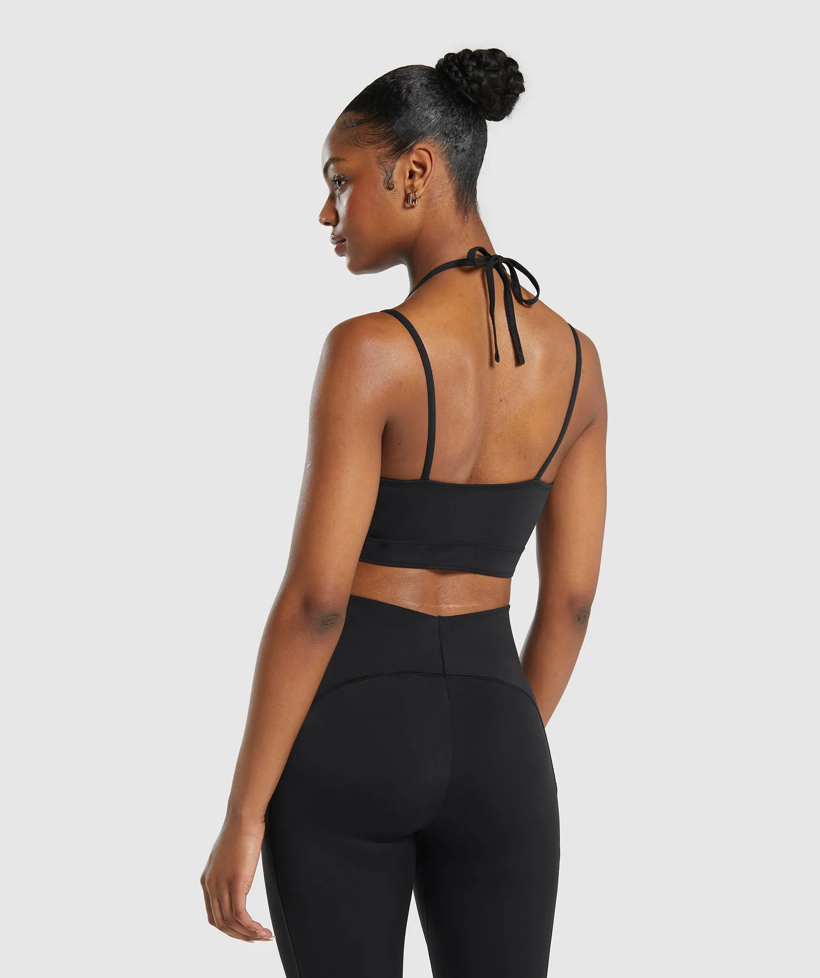 Gymshark Halterneck Crop Cami Tank - Black sold by Gymshark