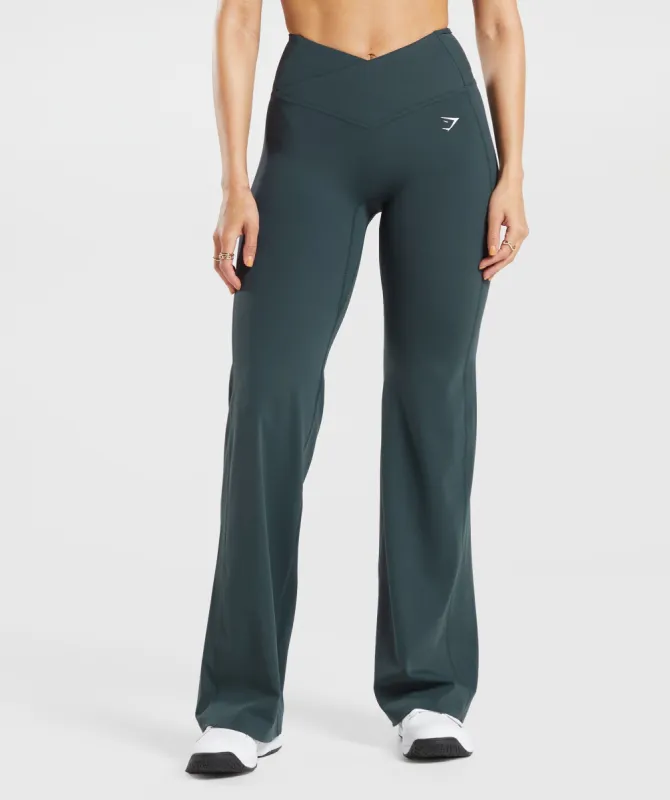 Gymshark Crossover Flared Leggings - Darkest Teal sold by Gymshark