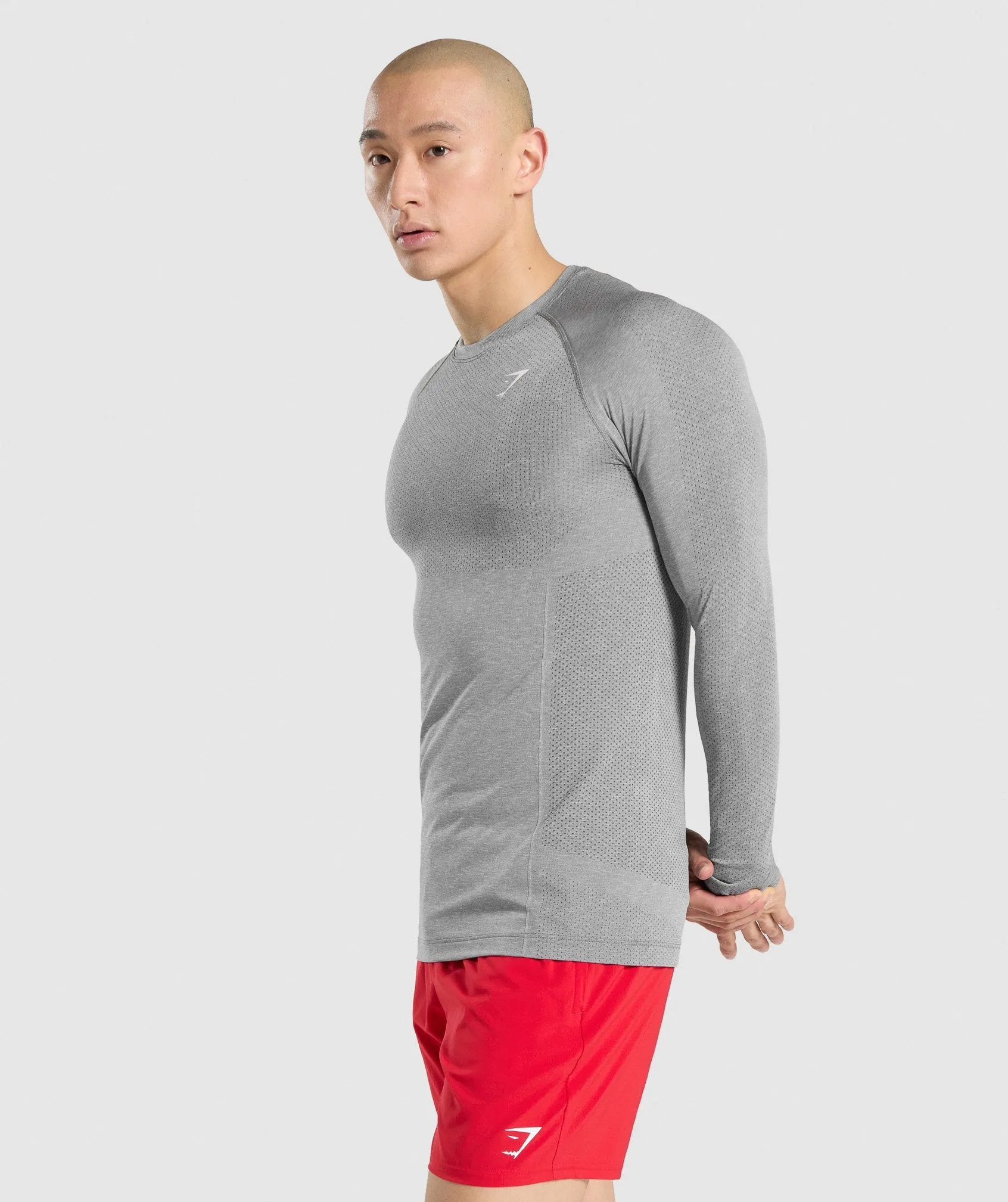 Gymshark Vital Seamless Long Sleeve T-Shirt - Charcoal Marl sold by Gymshark product image thumbnail 3