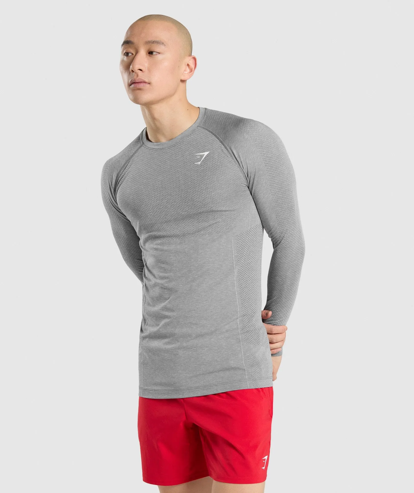 Gymshark Vital Seamless Long Sleeve T-Shirt - Charcoal Marl sold by Gymshark