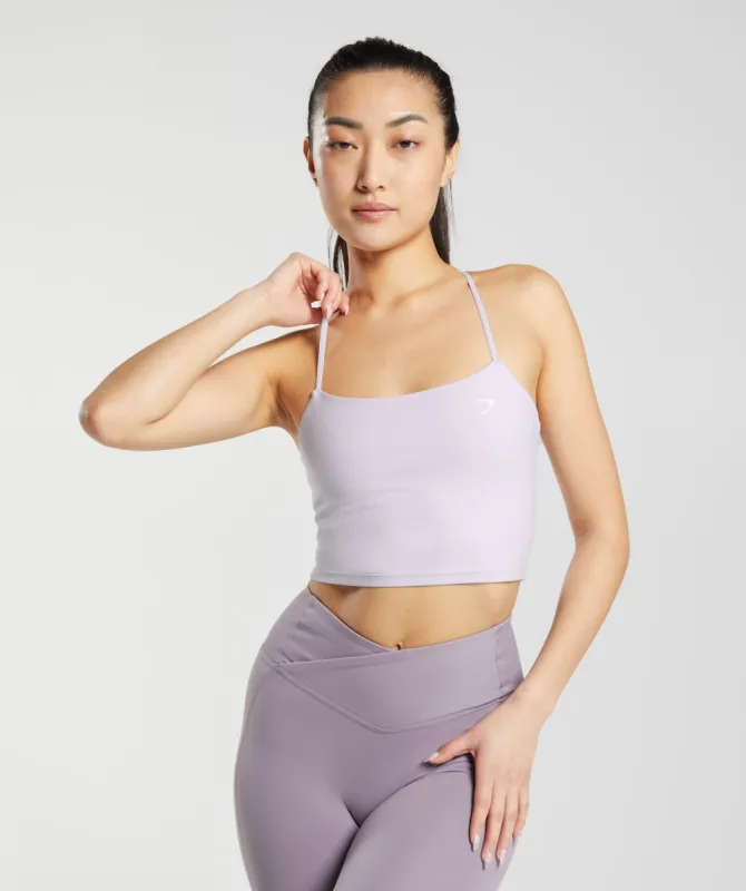 Gymshark Strappy Crop Cami Tank - Iced Lilac sold by Gymshark