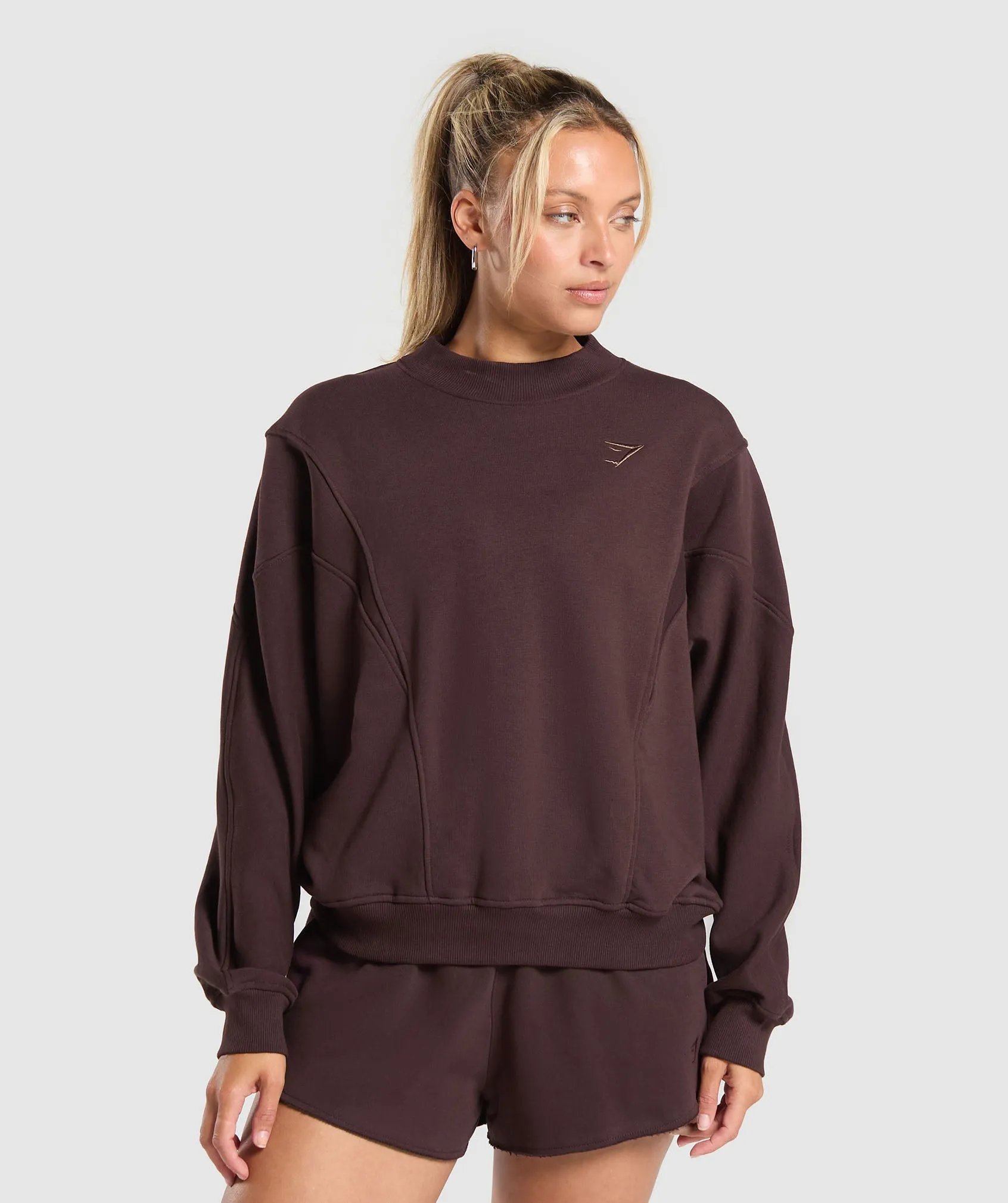 Gymshark Rest Day Cotton Contour Pullover - Heritage Brown sold by Gymshark