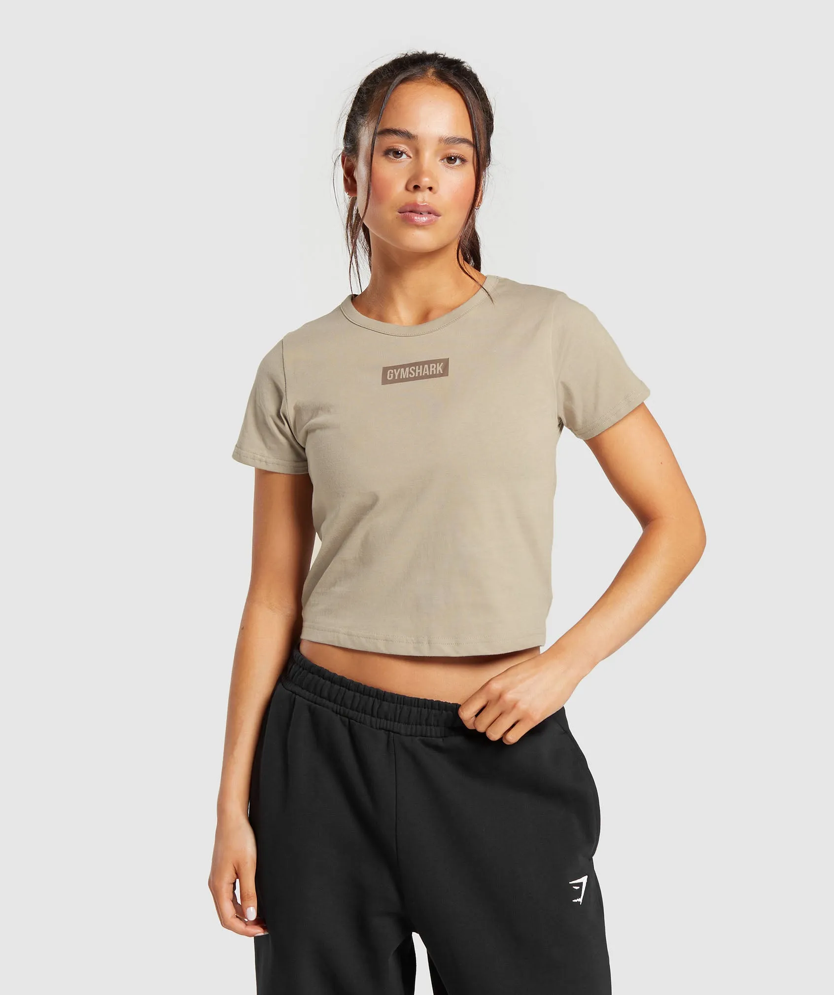 Gymshark Block Crop Top - Sand Brown sold by Gymshark