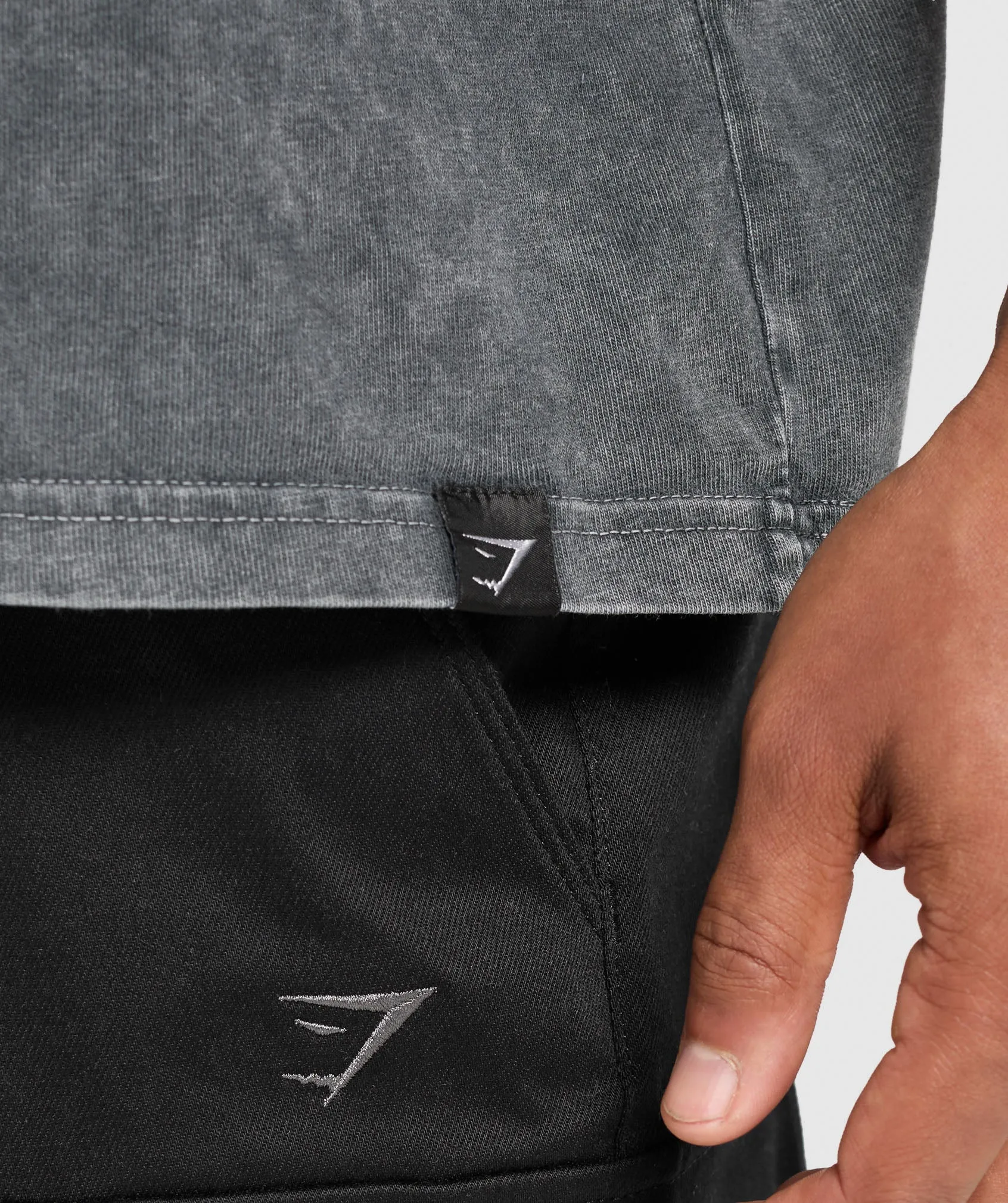 Gymshark Collegiate Shadow Washed Tank - Asphalt Grey sold by Gymshark product image thumbnail 5