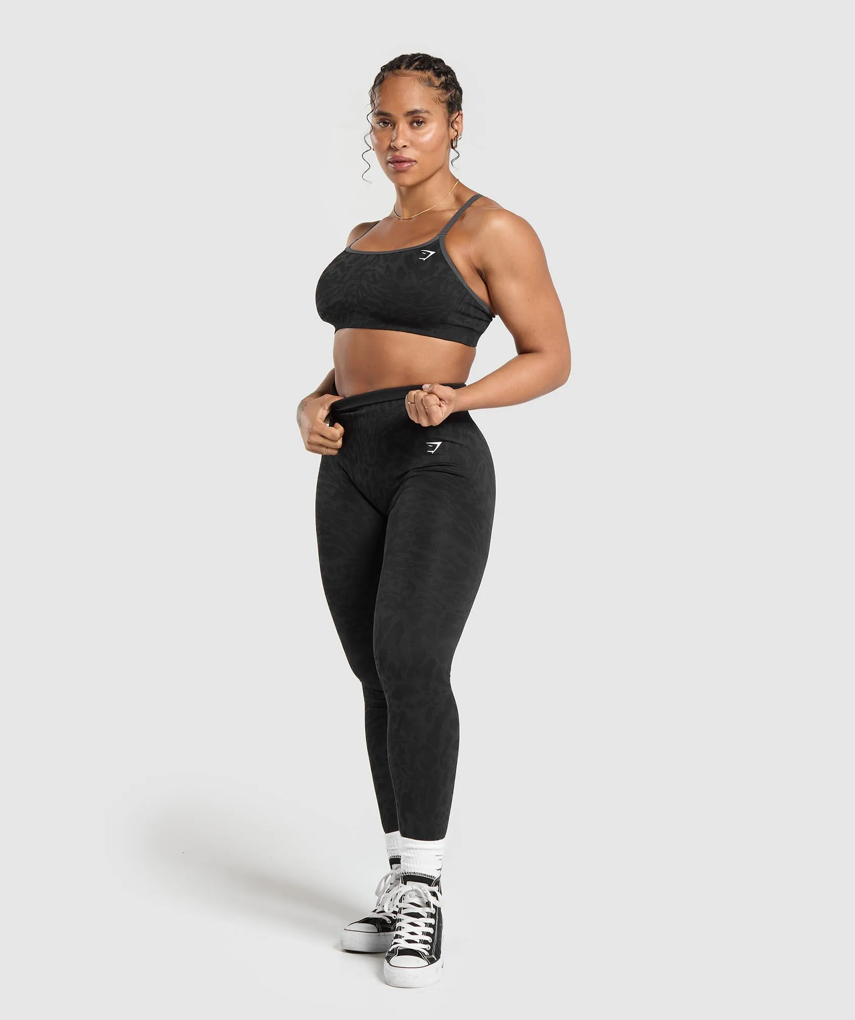 Gymshark Adapt Safari Seamless Leggings - Black/Asphalt Grey sold by Gymshark product image thumbnail 4