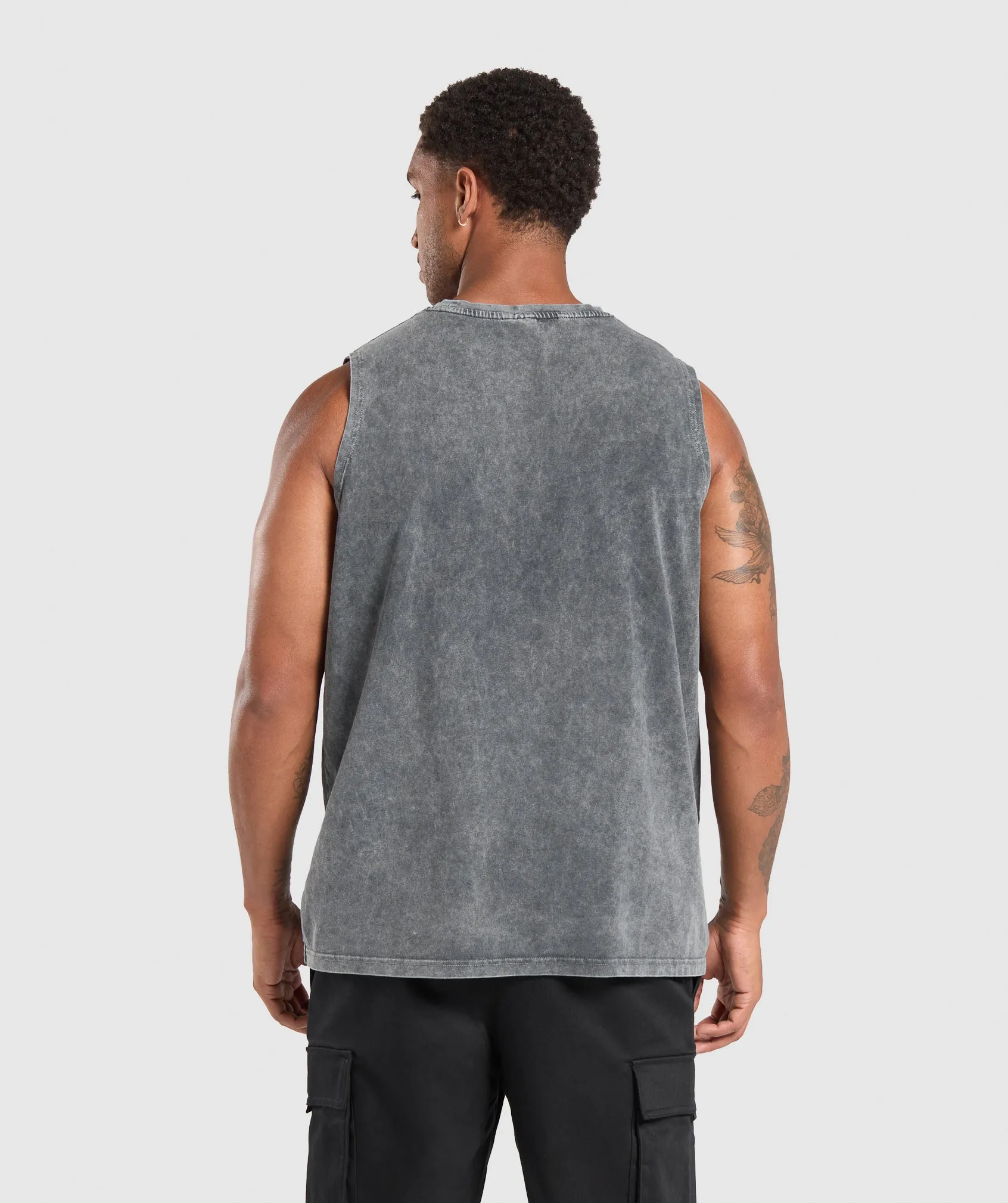 Gymshark Collegiate Shadow Washed Tank - Asphalt Grey sold by Gymshark product image thumbnail 2