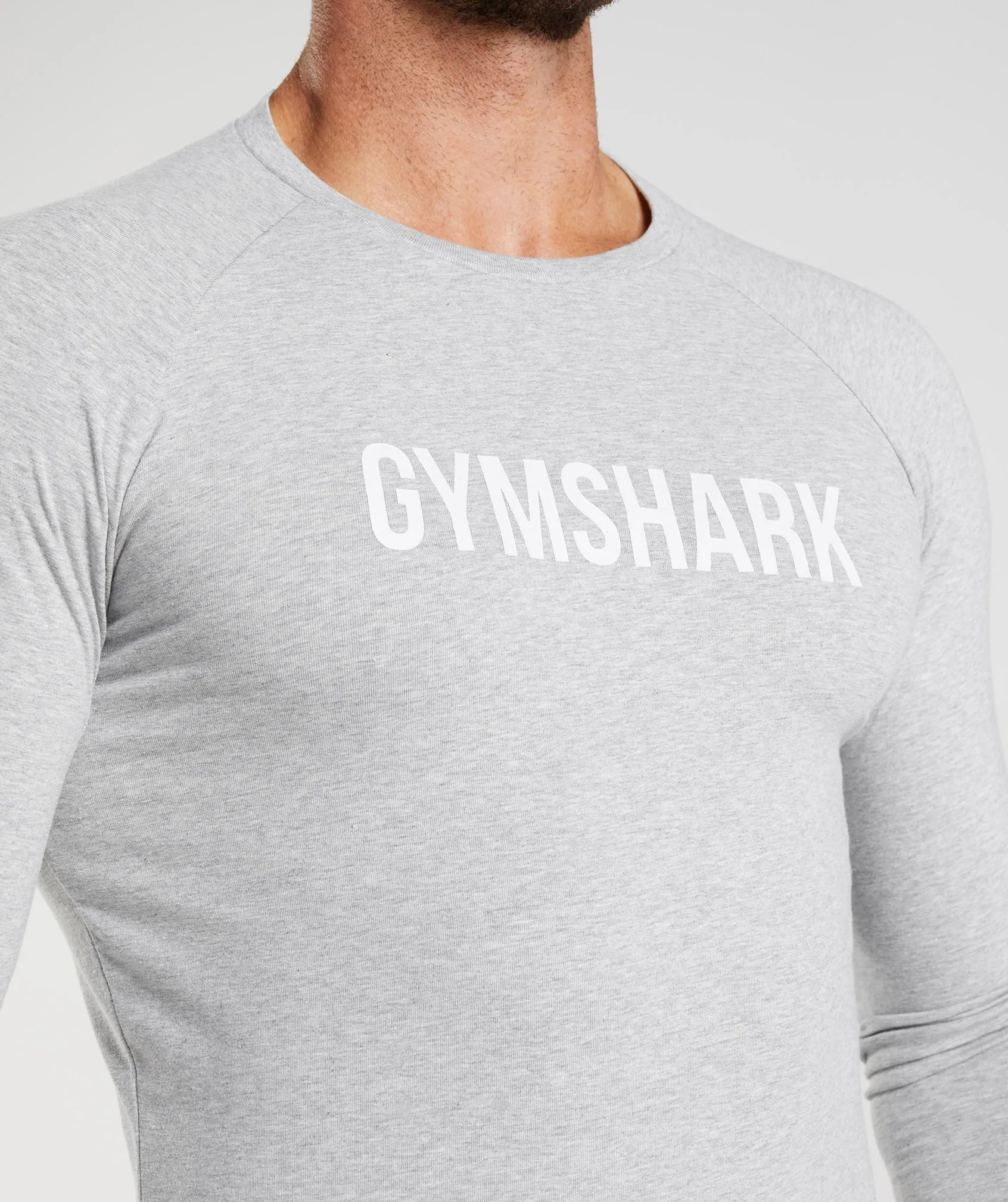 Gymshark Apollo Long Sleeve T-Shirt - Light Grey Marl sold by Gymshark product image thumbnail 3