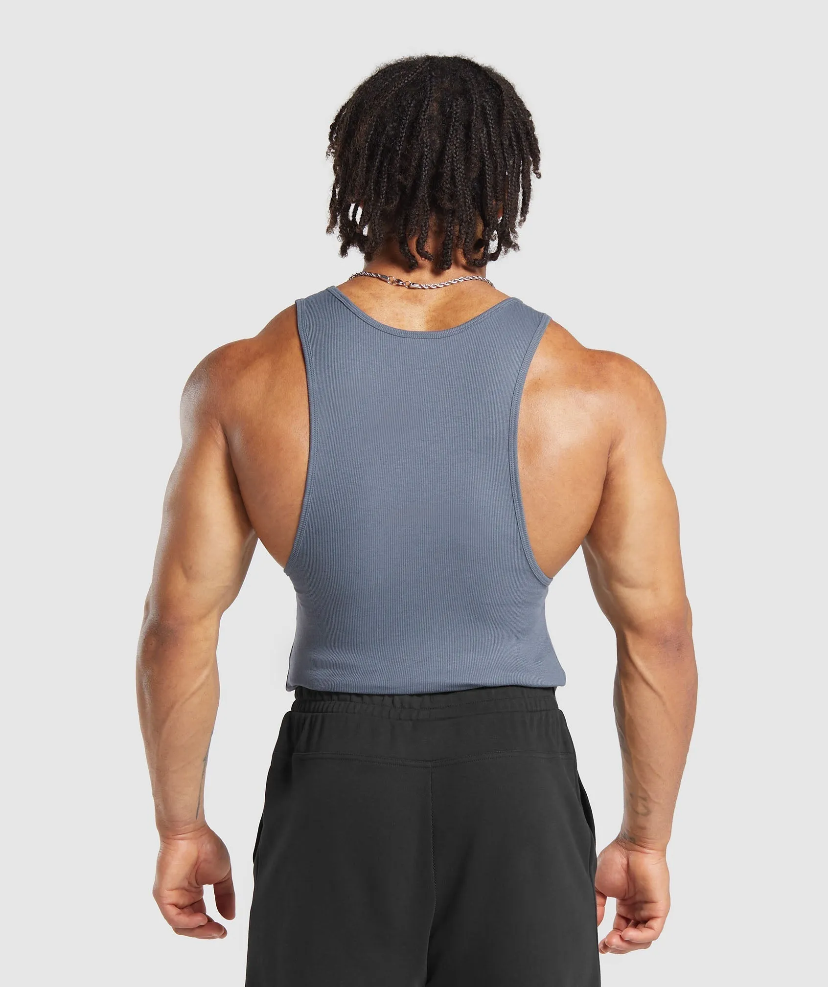 Gymshark Ribbed Tank 1PK - Iron Blue sold by Gymshark product image thumbnail 2