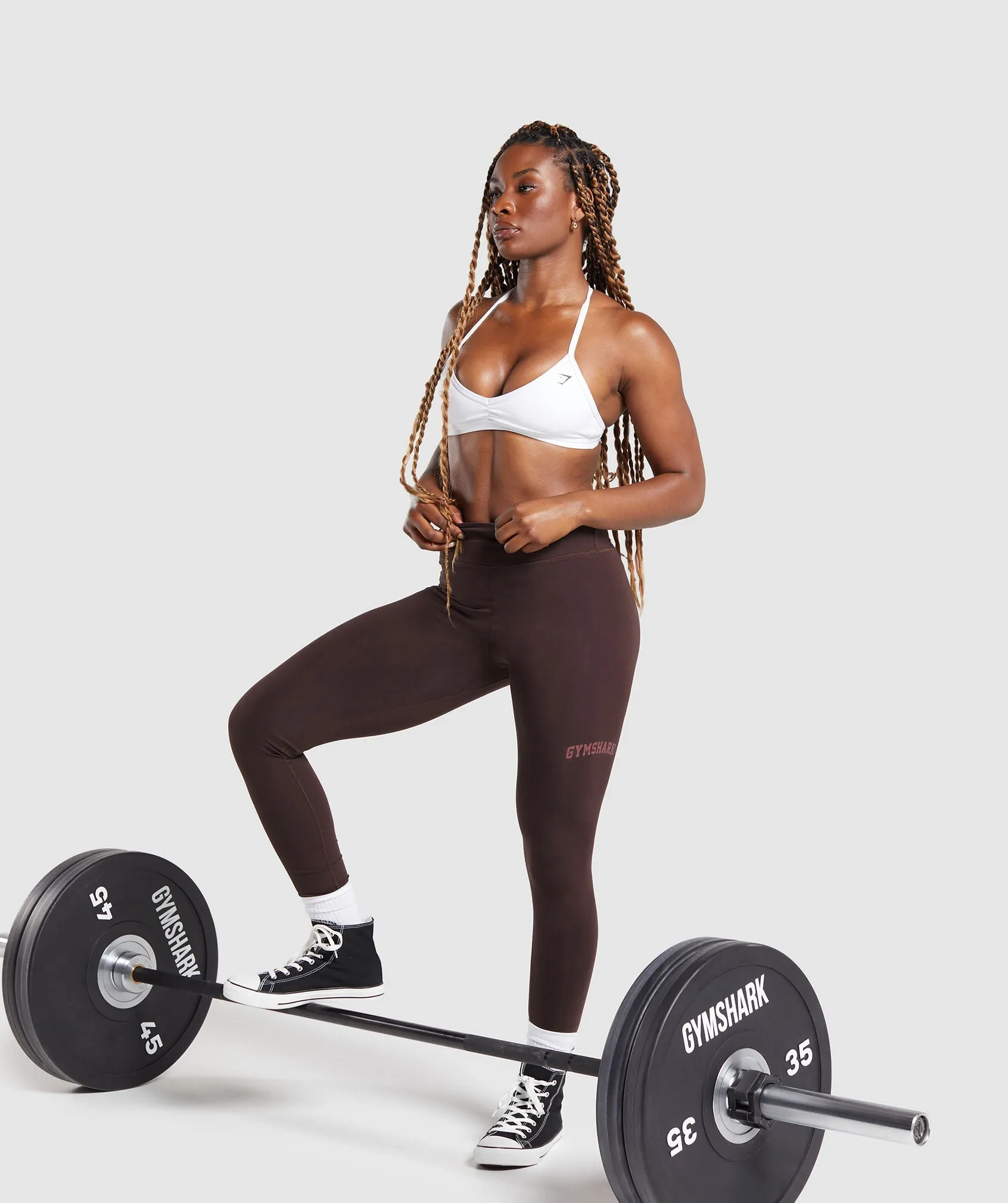 Gymshark Gymshark Lifting Logo Leggings - Heritage Brown sold by Gymshark product image thumbnail 4