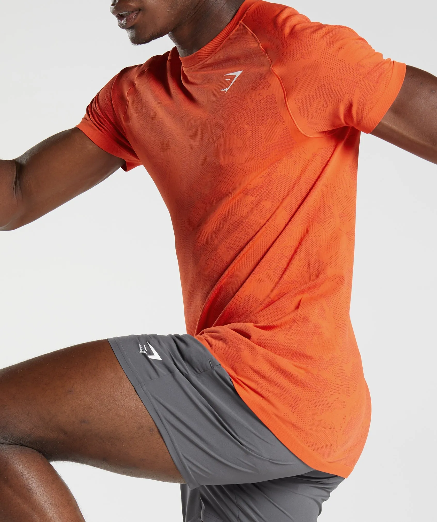 Gymshark Geo Seamless T-Shirt - Pepper Red/Salsa Red sold by Gymshark product image thumbnail 3