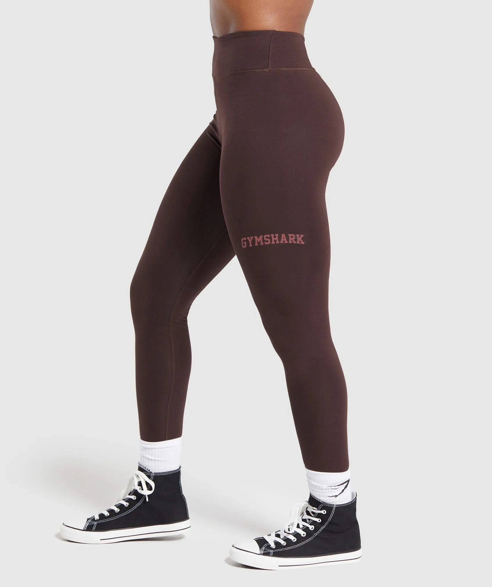 Gymshark Gymshark Lifting Logo Leggings - Heritage Brown sold by Gymshark