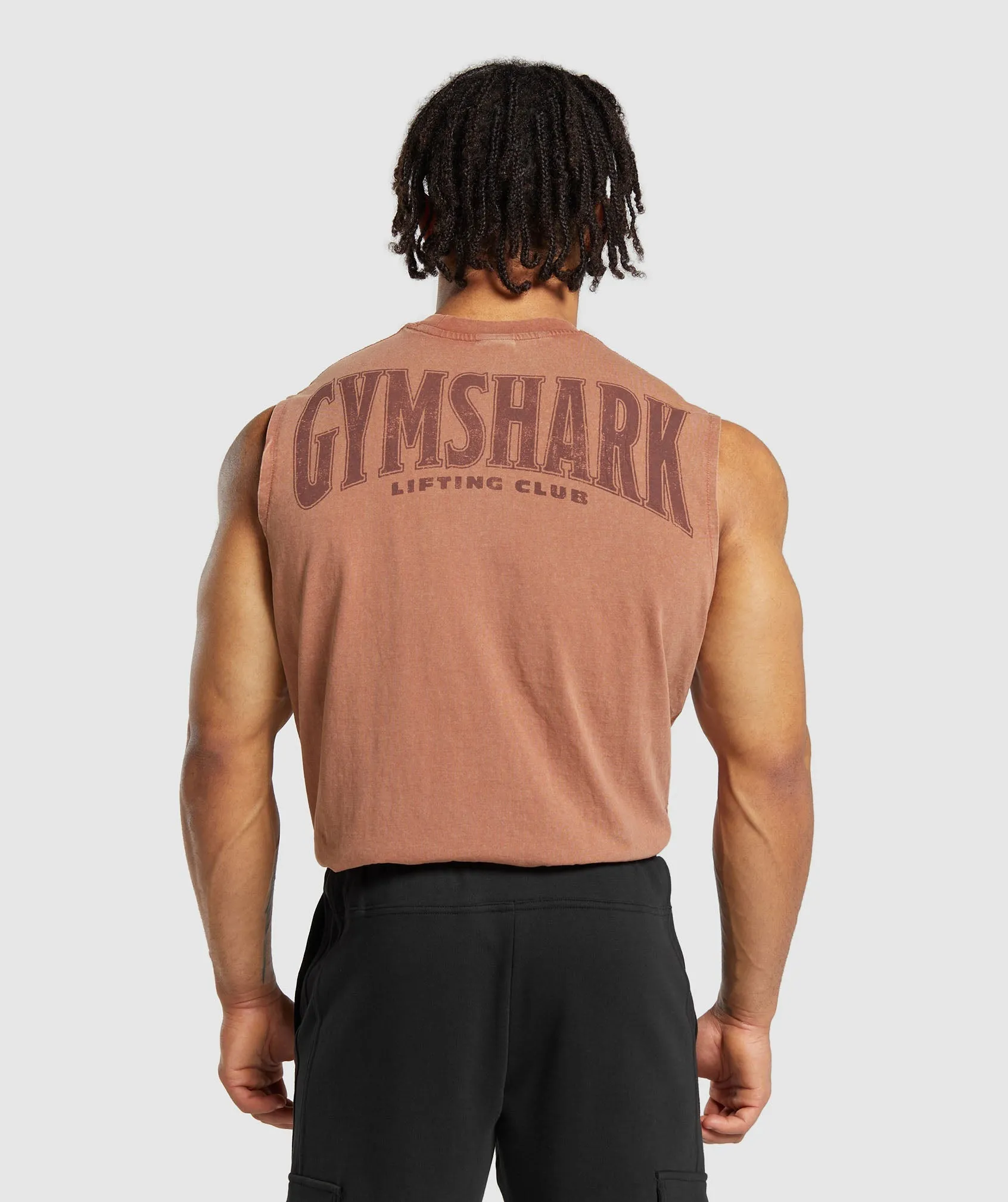Gymshark Heritage Washed Cut Off T-Shirt - Canyon Brown sold by Gymshark