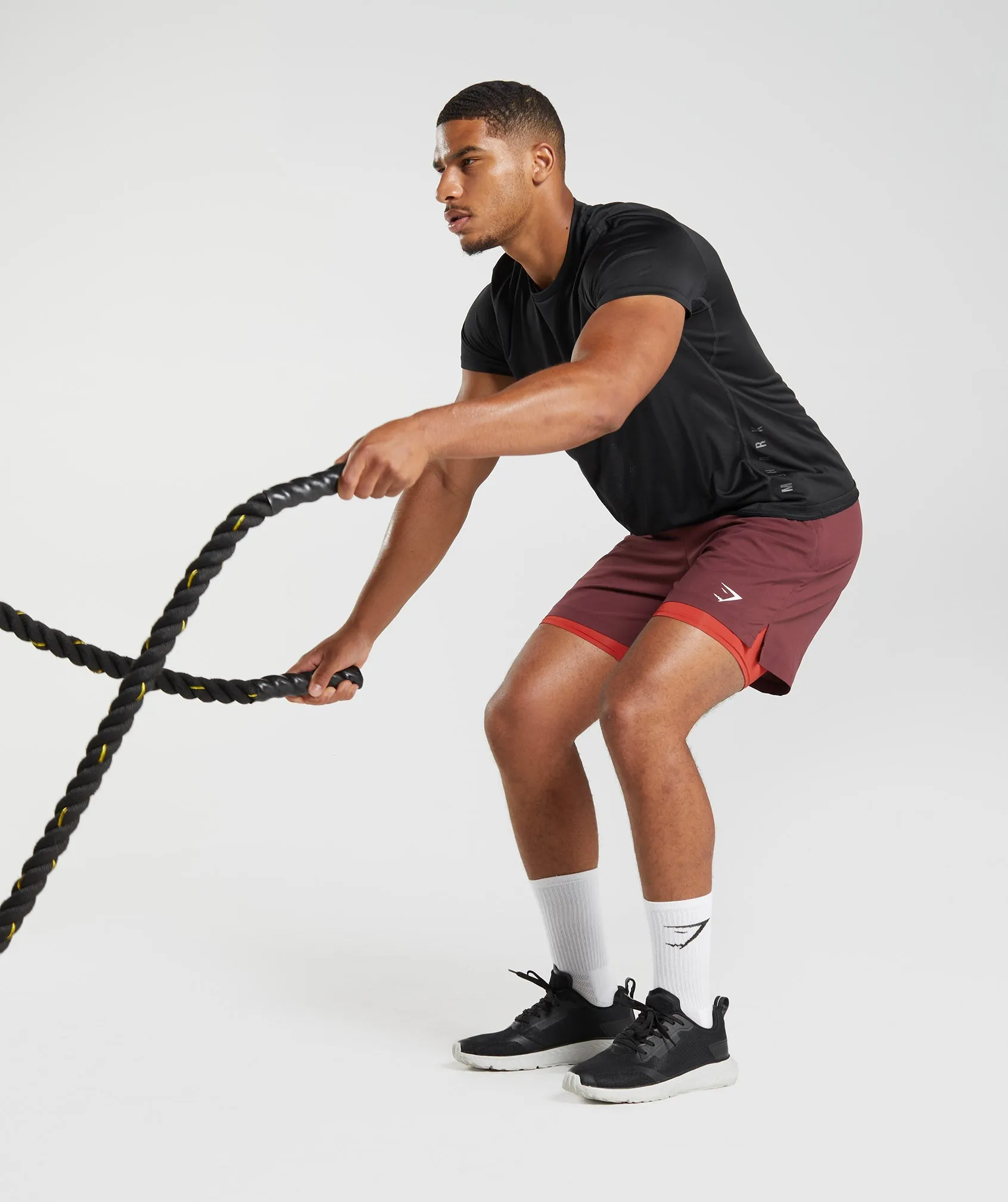 Gymshark Sport 7" 2 In 1 Shorts - Baked Maroon/Salsa Red sold by Gymshark product image thumbnail 4