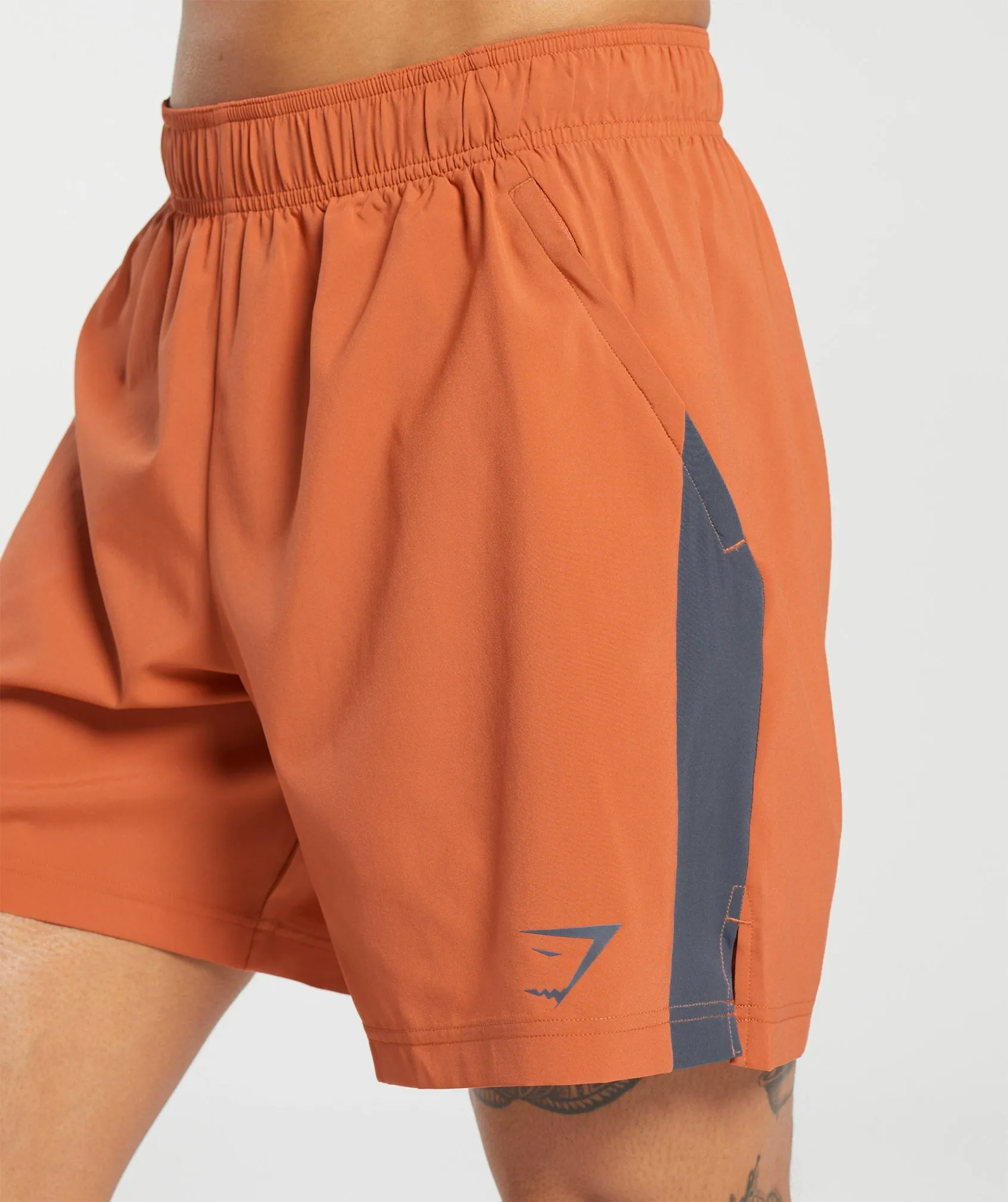 Gymshark Sport 7" Shorts - Muted Orange/Titanium Blue sold by Gymshark
