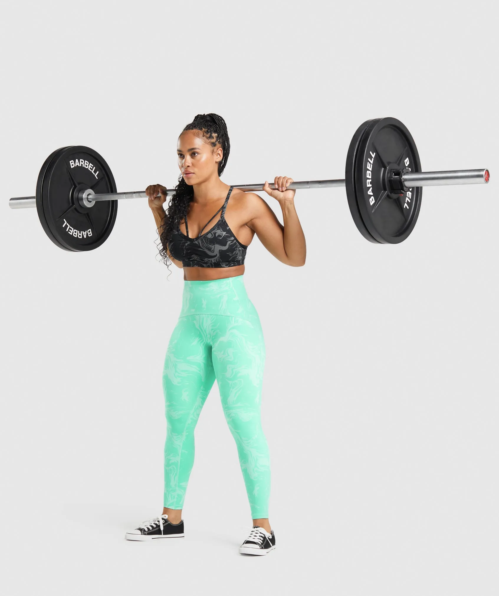 Gymshark Waist Support Leggings - Bright Turquoise Print sold by Gymshark product image thumbnail 4