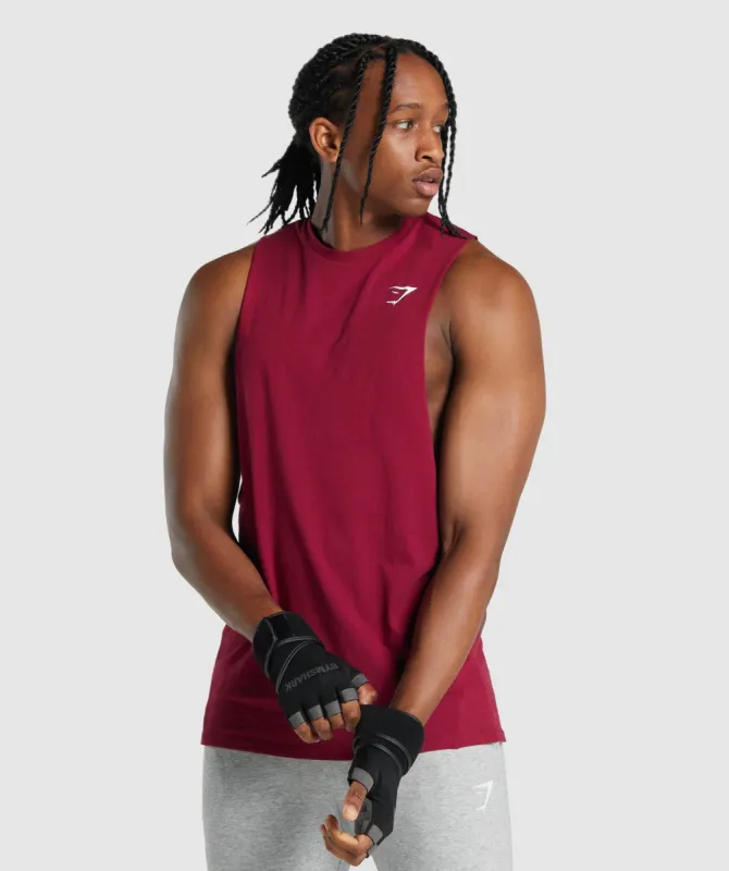 Gymshark Critical 2.0 Drop Arm Tank - Burgundy sold by Gymshark