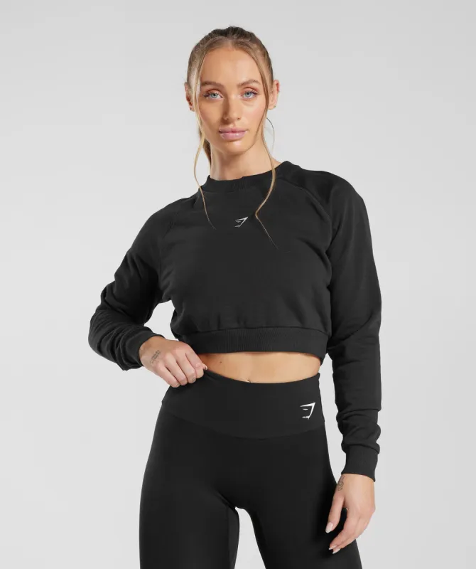Gymshark Training Cropped Sweater - Black sold by Gymshark