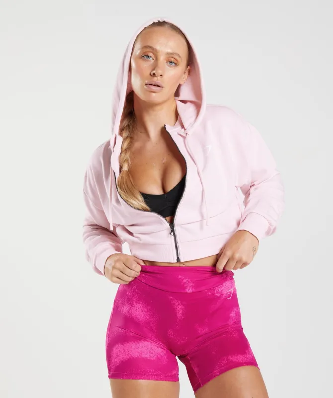 Gs Power Cropped Zip Hoodie - Sweet Pink sold by Gymshark